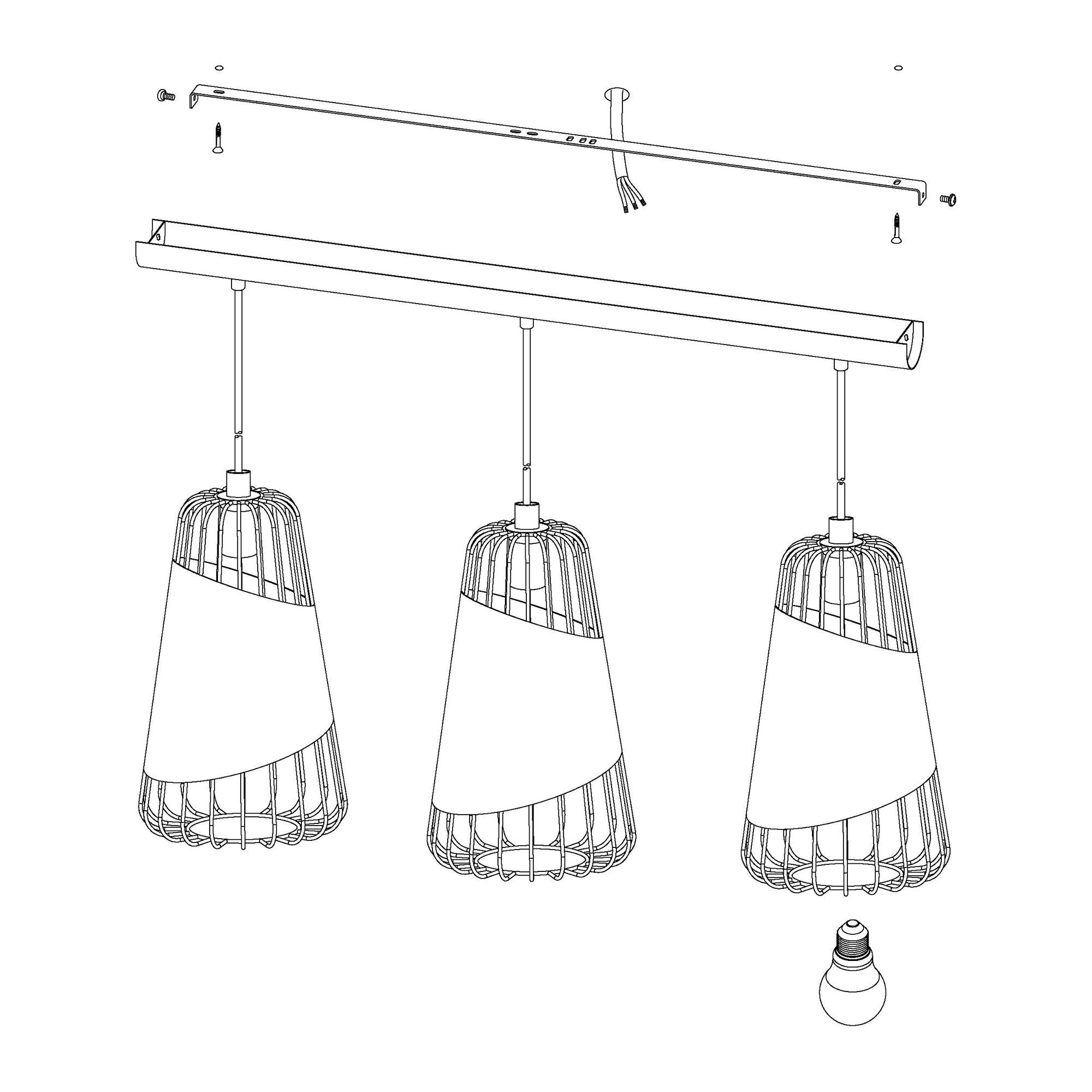 Suspension AUSTELL noir L76,5cm