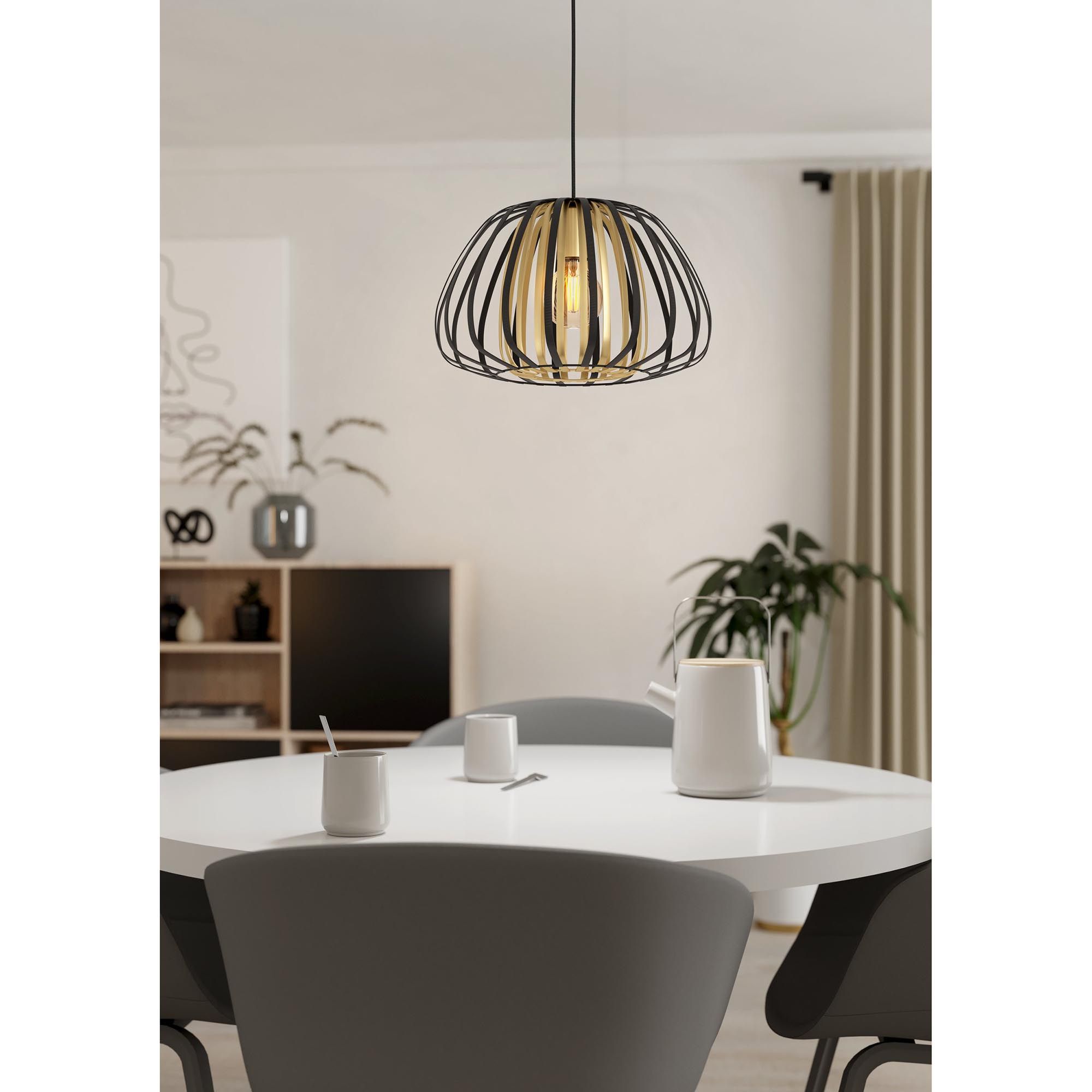 Suspension ENCINITOS noir/doré Ø37,5cm