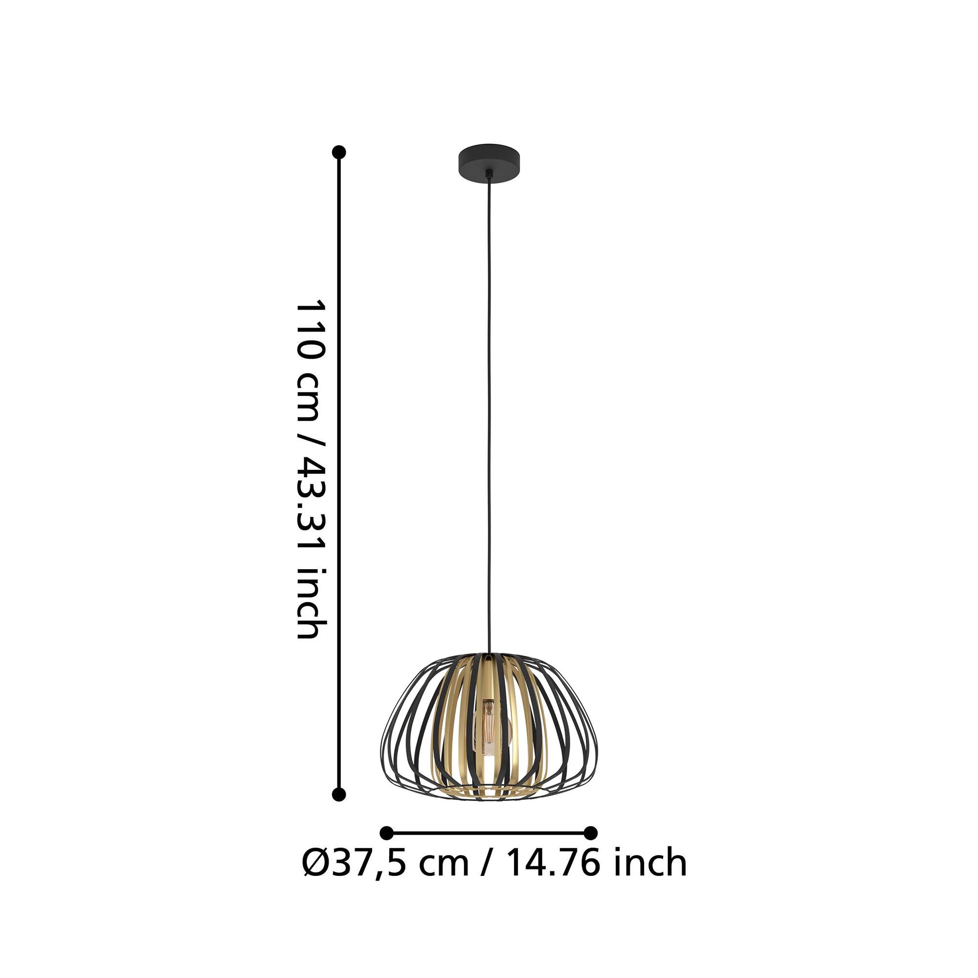 Suspension ENCINITOS noir/doré Ø37,5cm