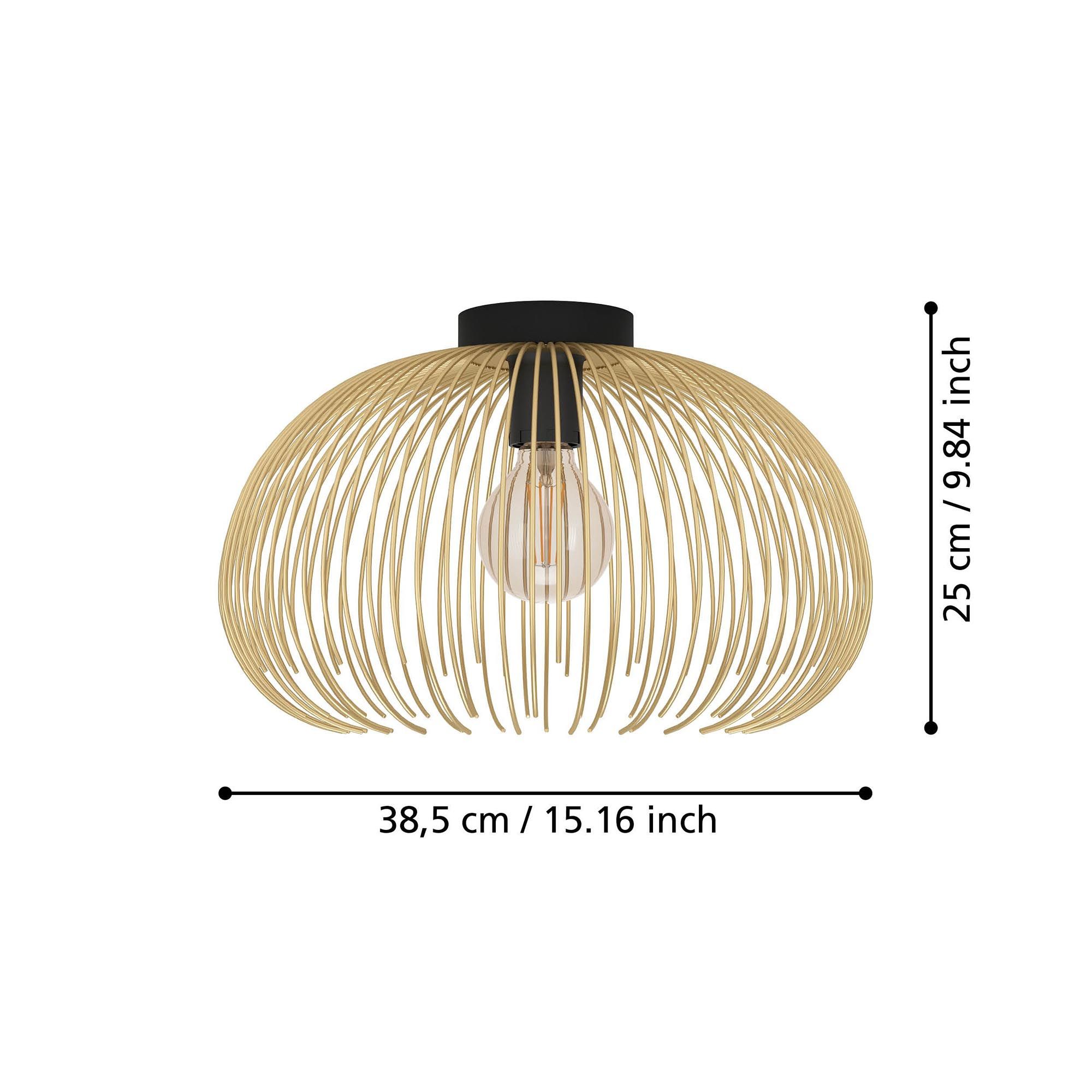 Plafonnier VENEZUELA noir/doré Ø38,5cm
