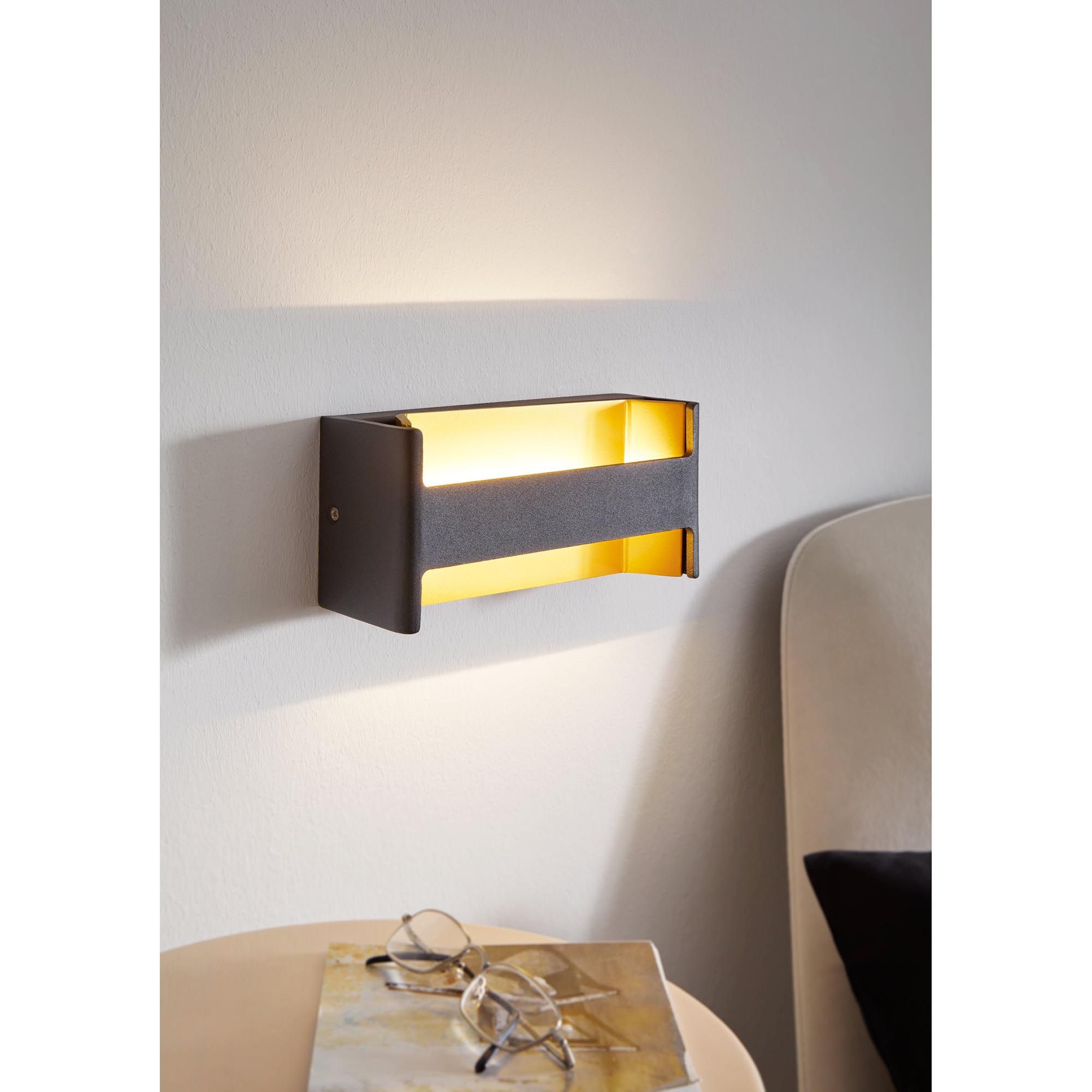 Applique LED FELONICHE noir/doré H10cm