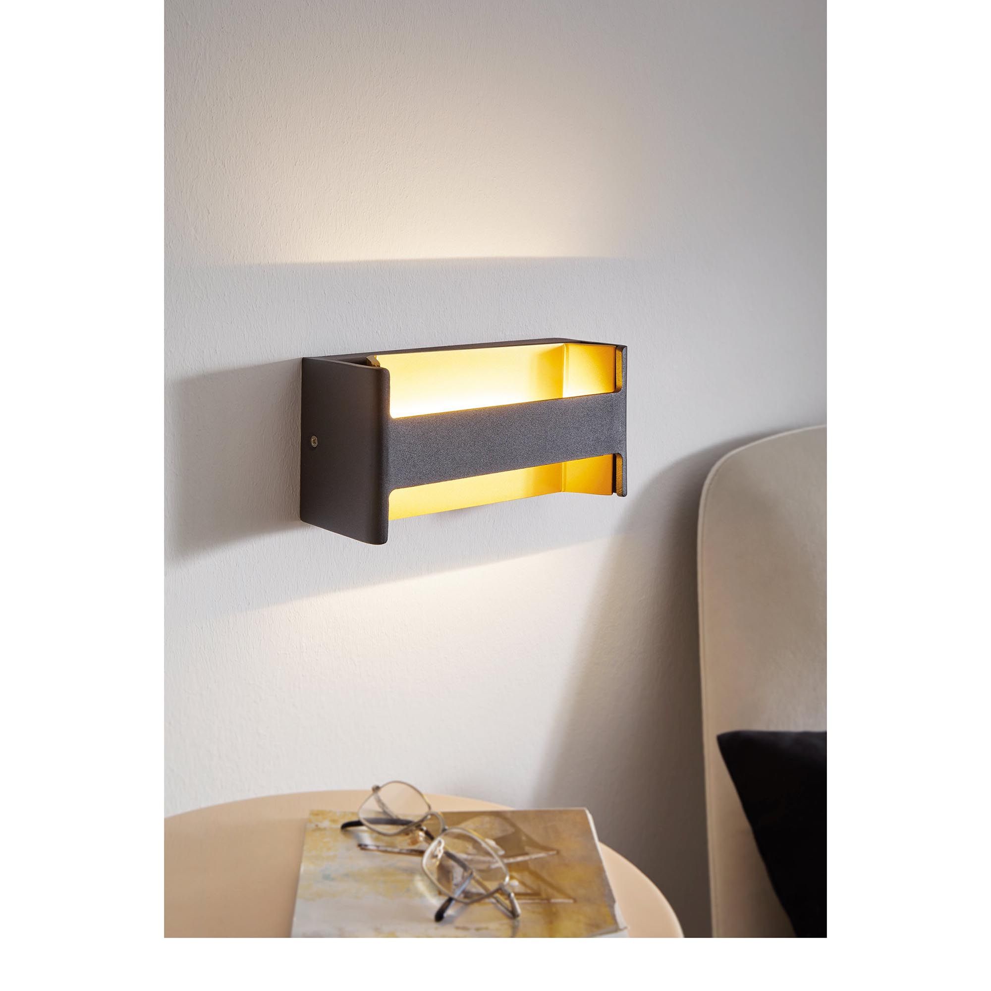 Applique LED FELONICHE noir/doré H10cm