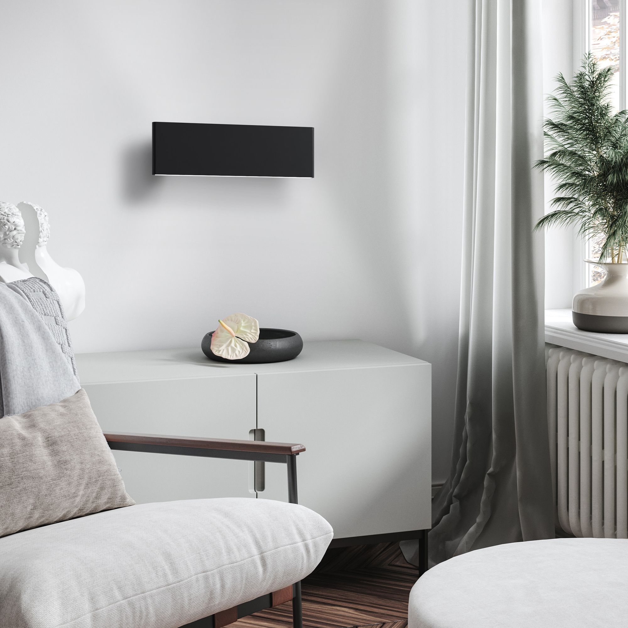 Applique LED CLIMENE noir H8cm