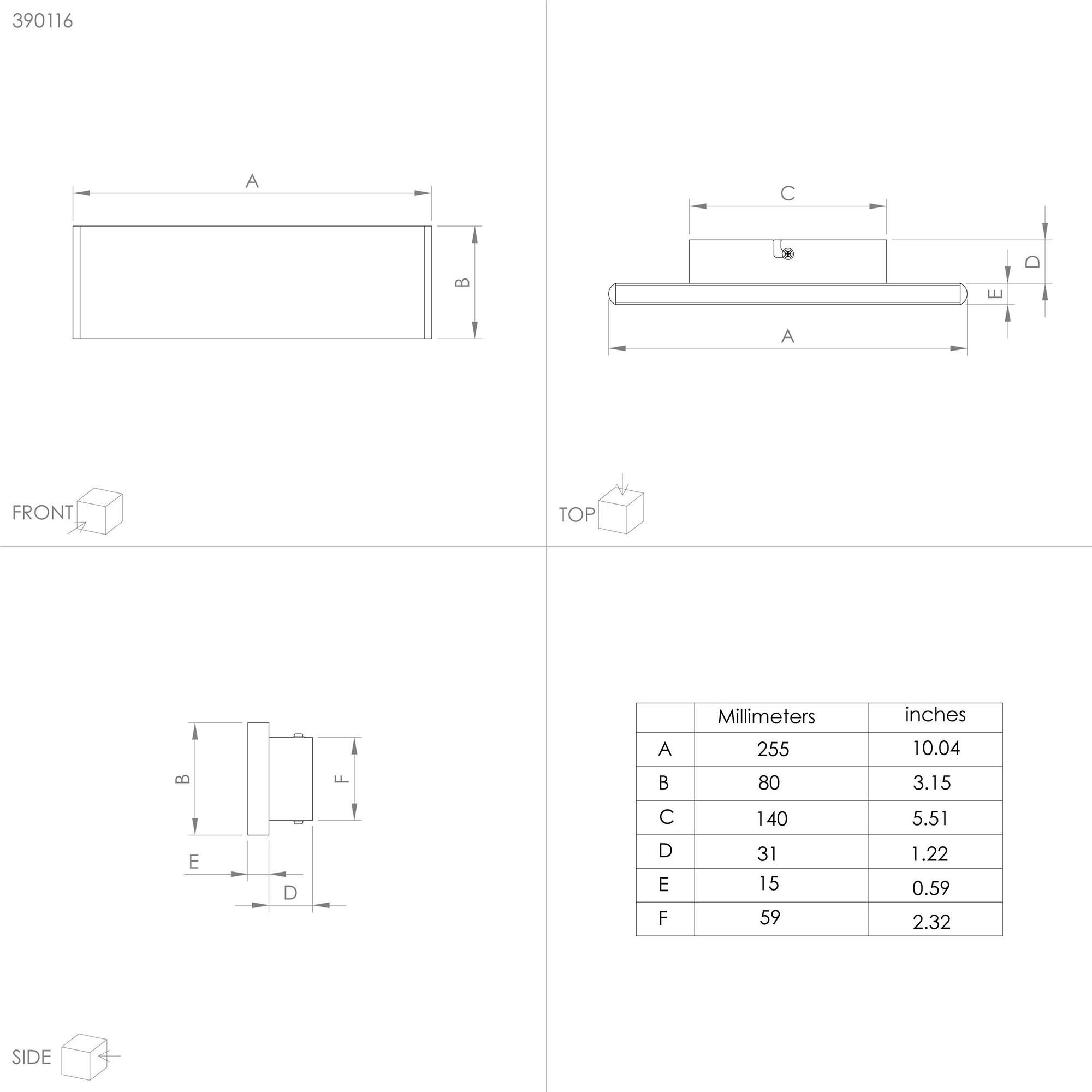 Applique LED CLIMENE noir H8cm