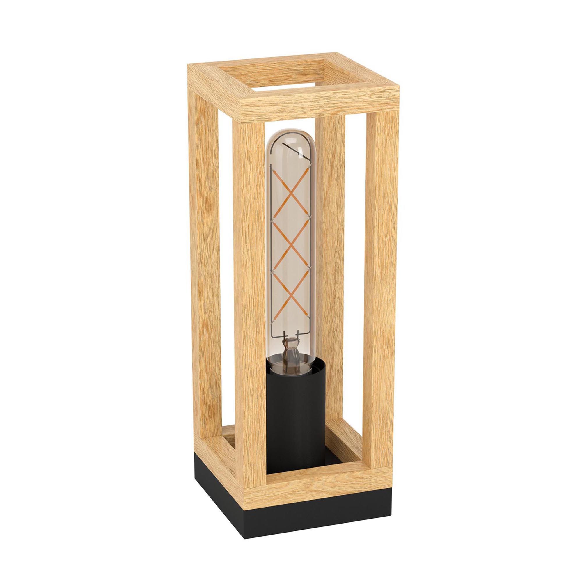 Lampe LITTLETON bois/noir H28cm