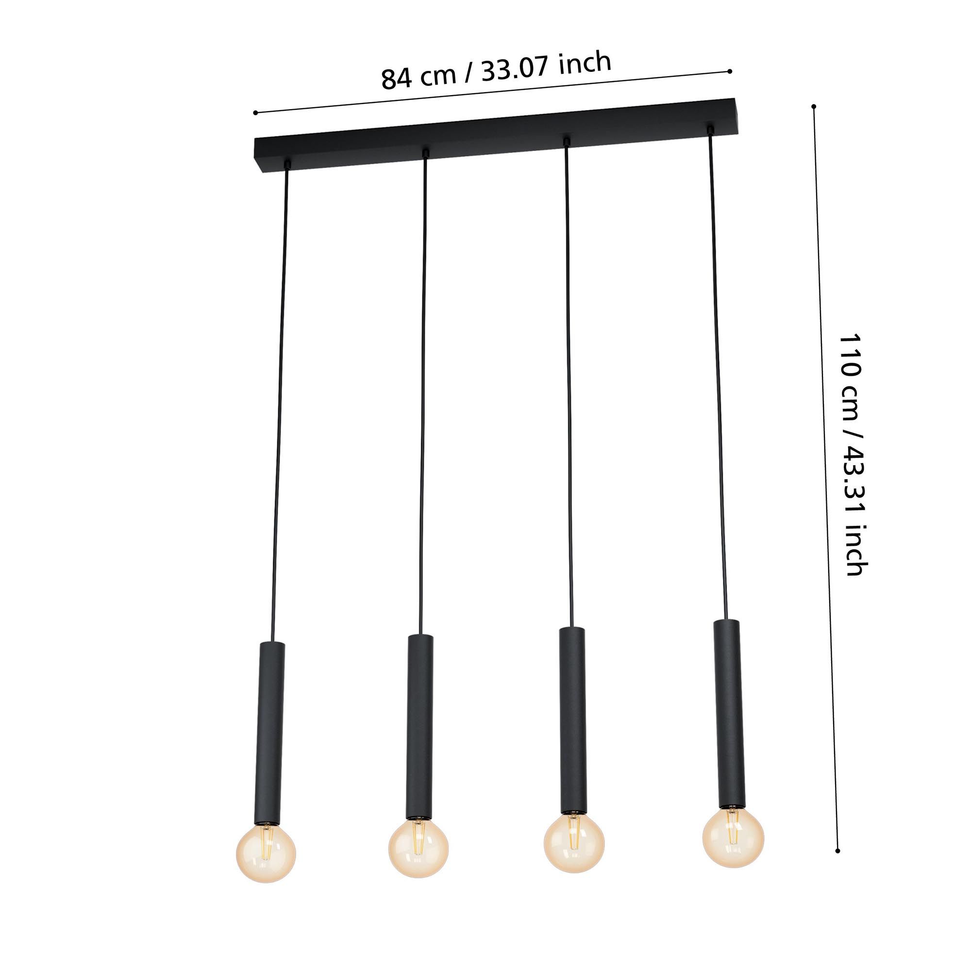 Suspension CORTENOVA noir L84cm