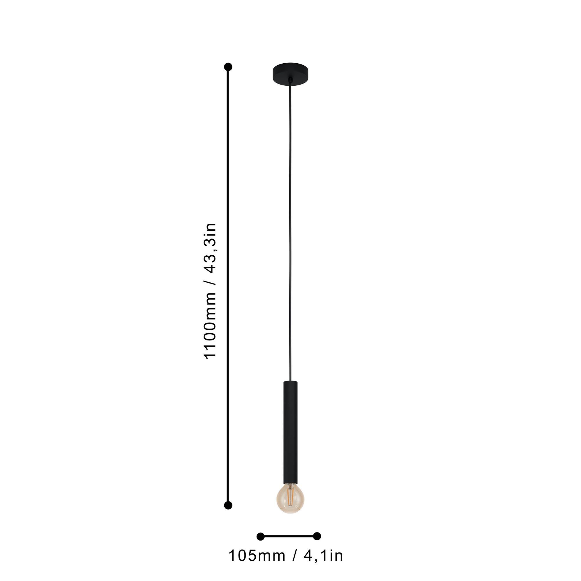 Suspension CORTENOVA noir H110,5cm