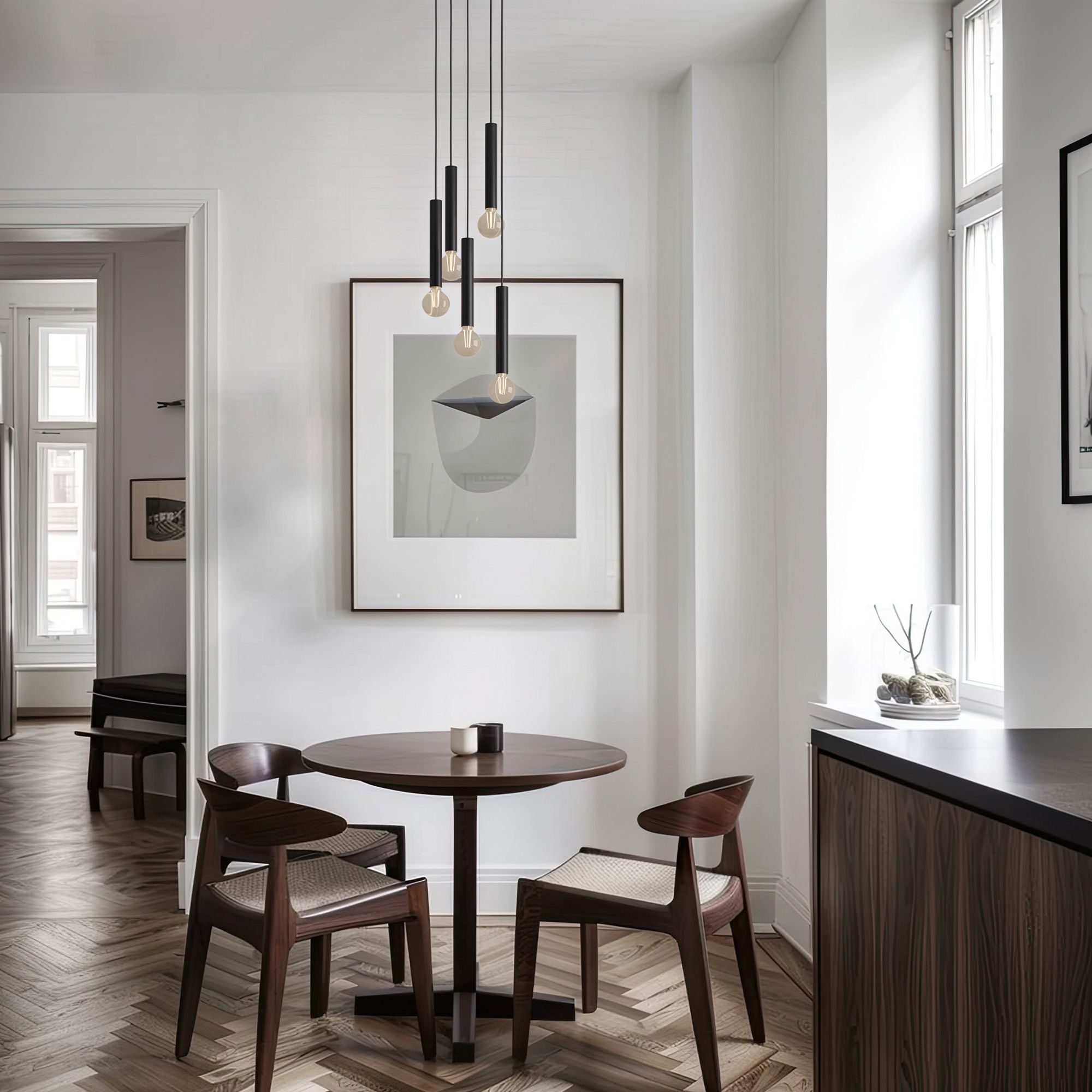 Suspension CORTENOVA noir H150cm