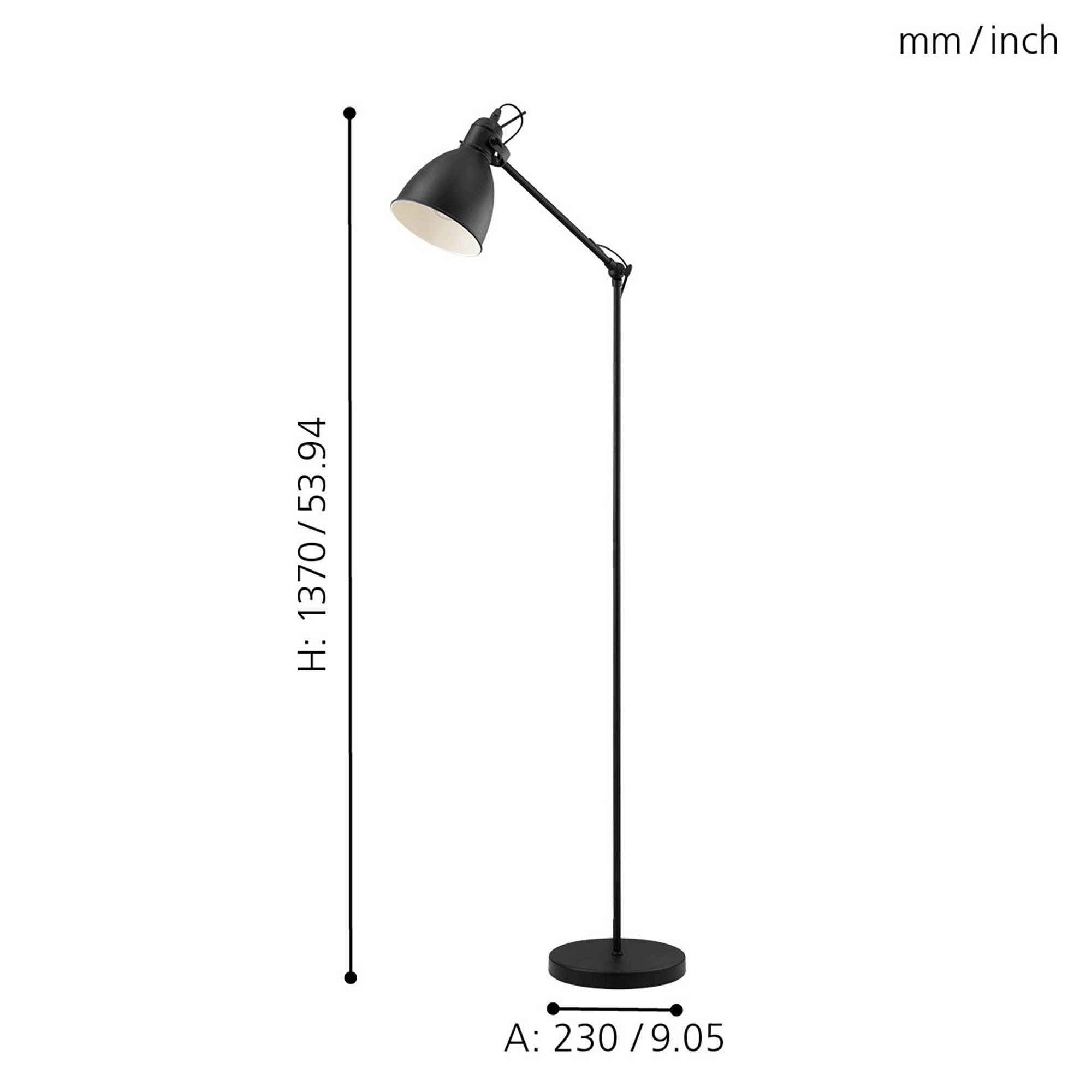 Liseuse PRIDDY noir H137cm