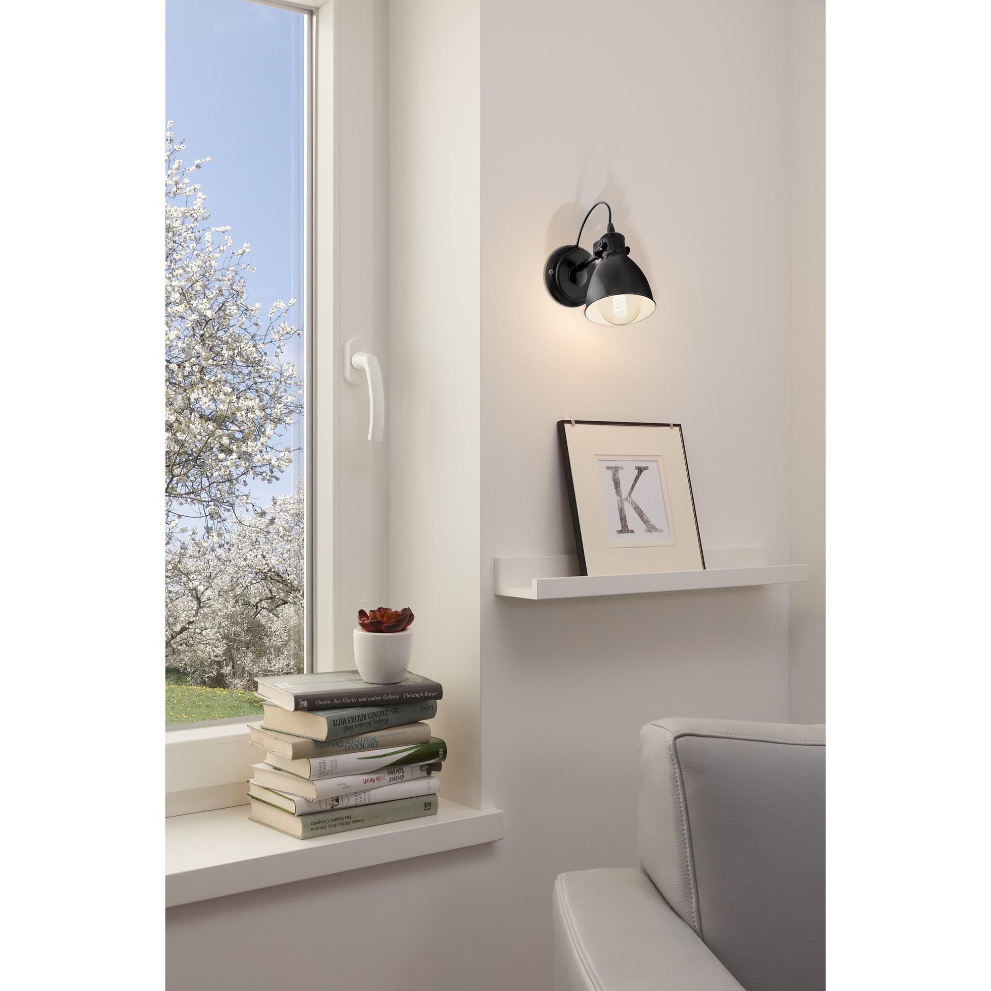 Applique PRIDDY noir H21,5cm