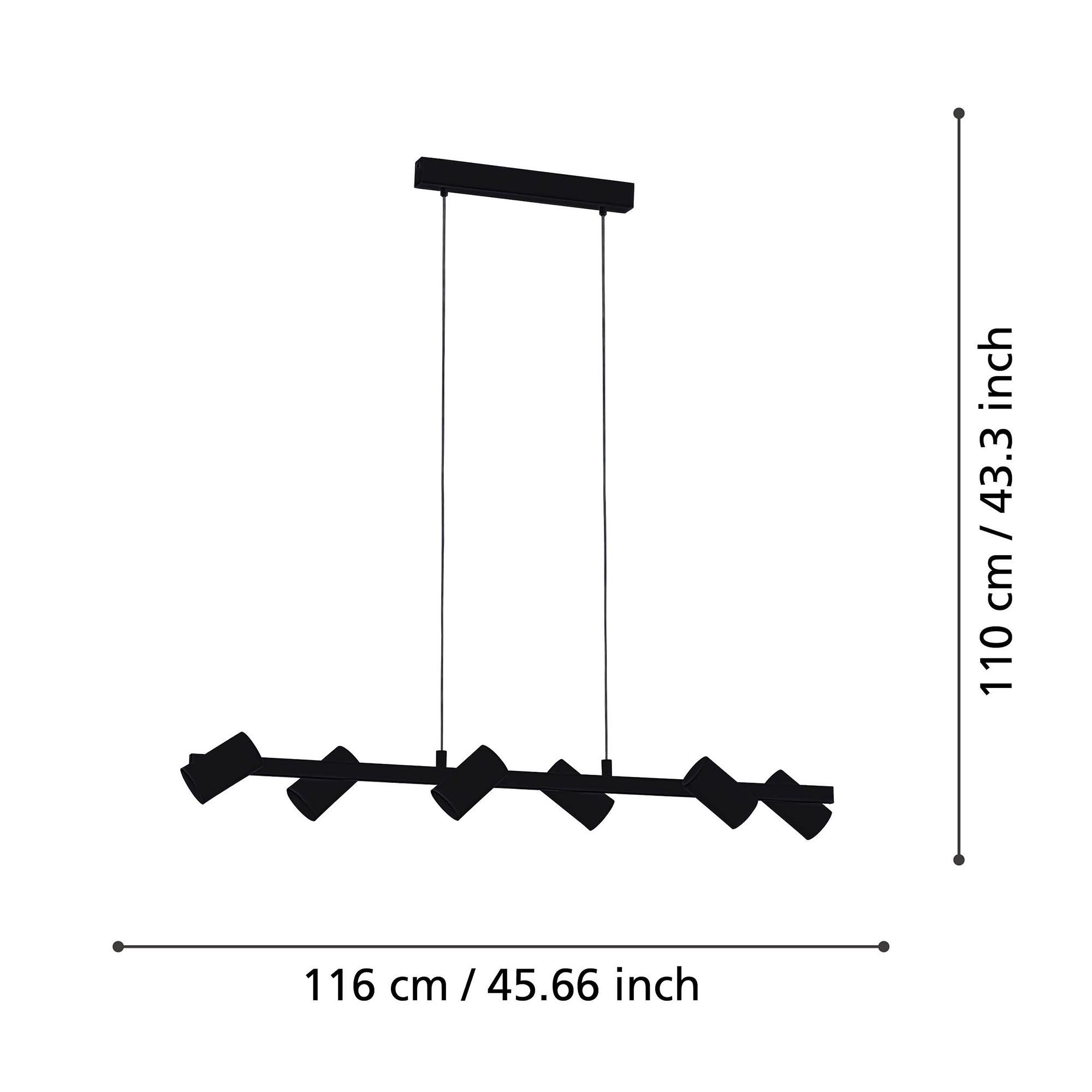 Suspension GATUELA noir L116cm