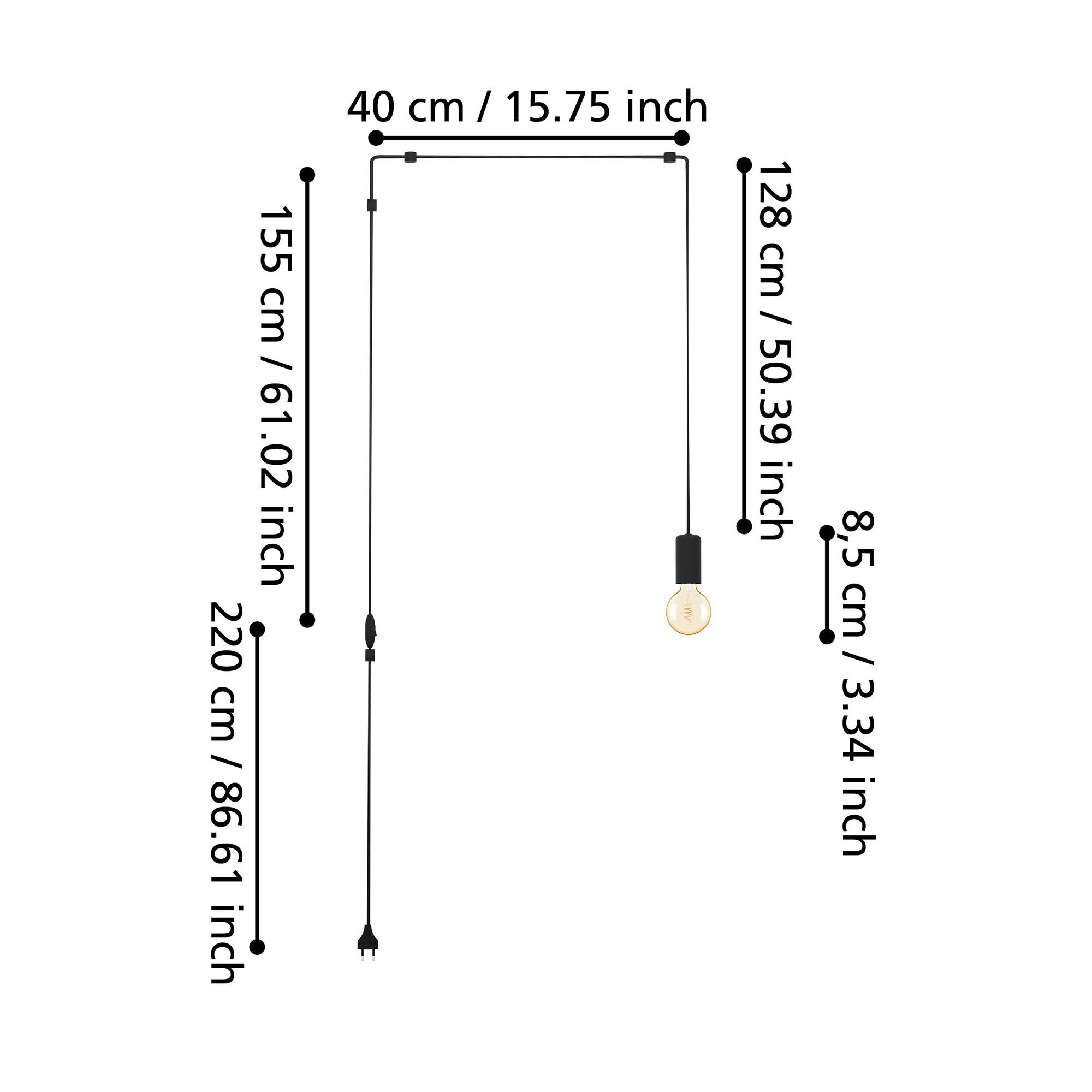 Applique tête de lit PINETINA noir L128cm