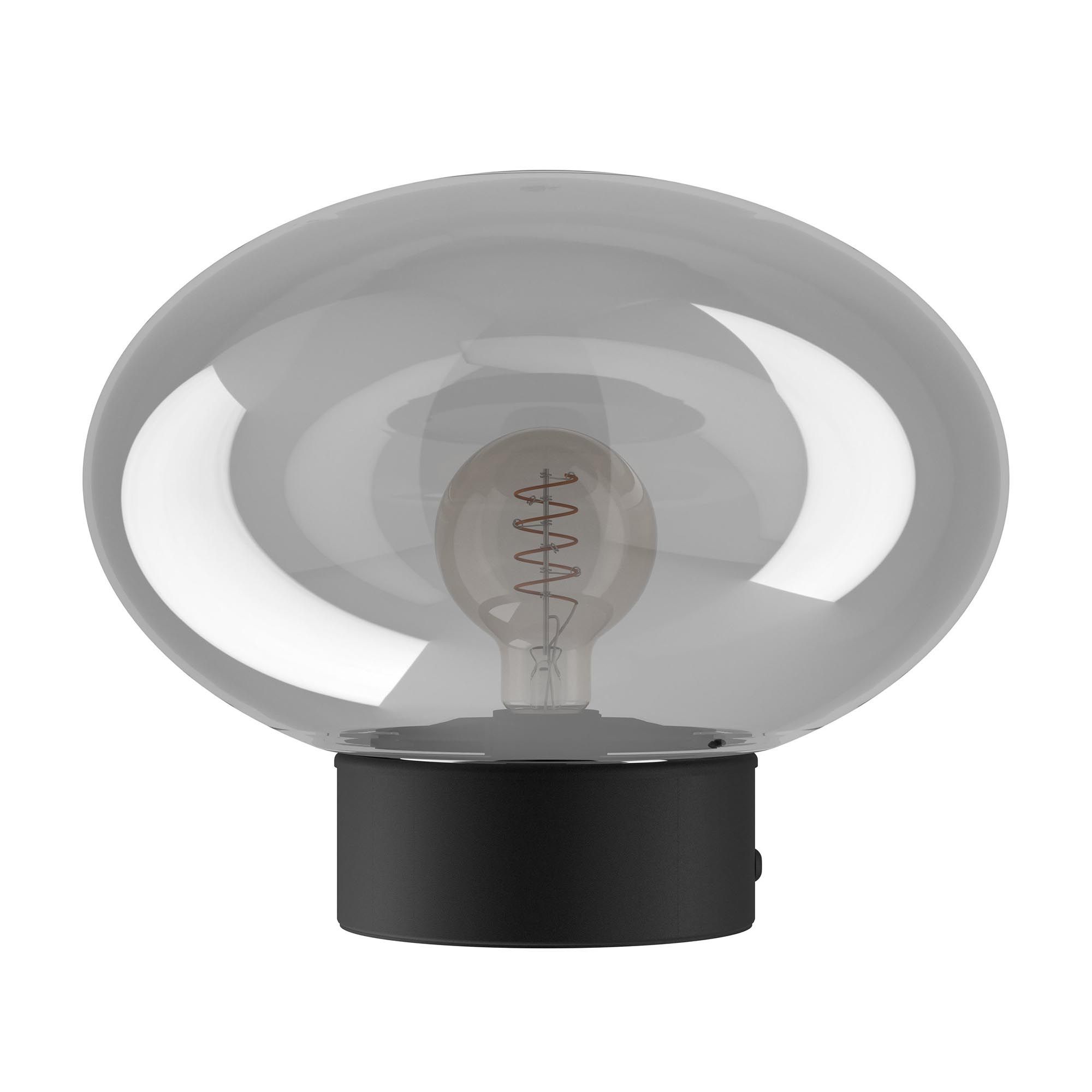 Lampe MADONNINA noir/verre fumé H27cm