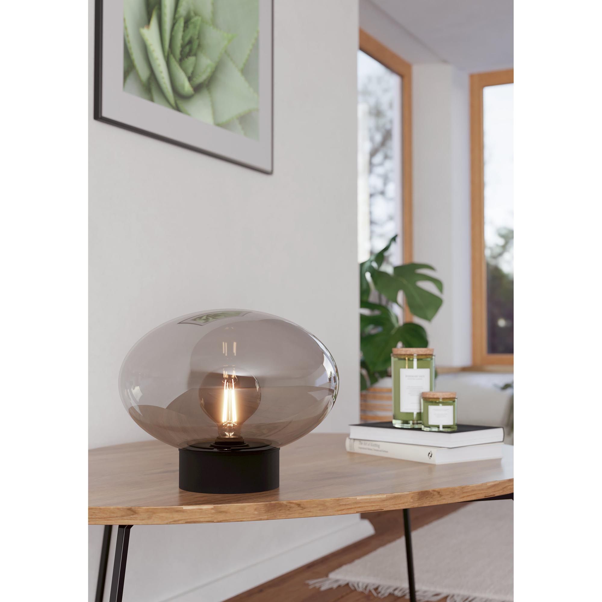 Lampe MADONNINA noir/verre fumé H27cm