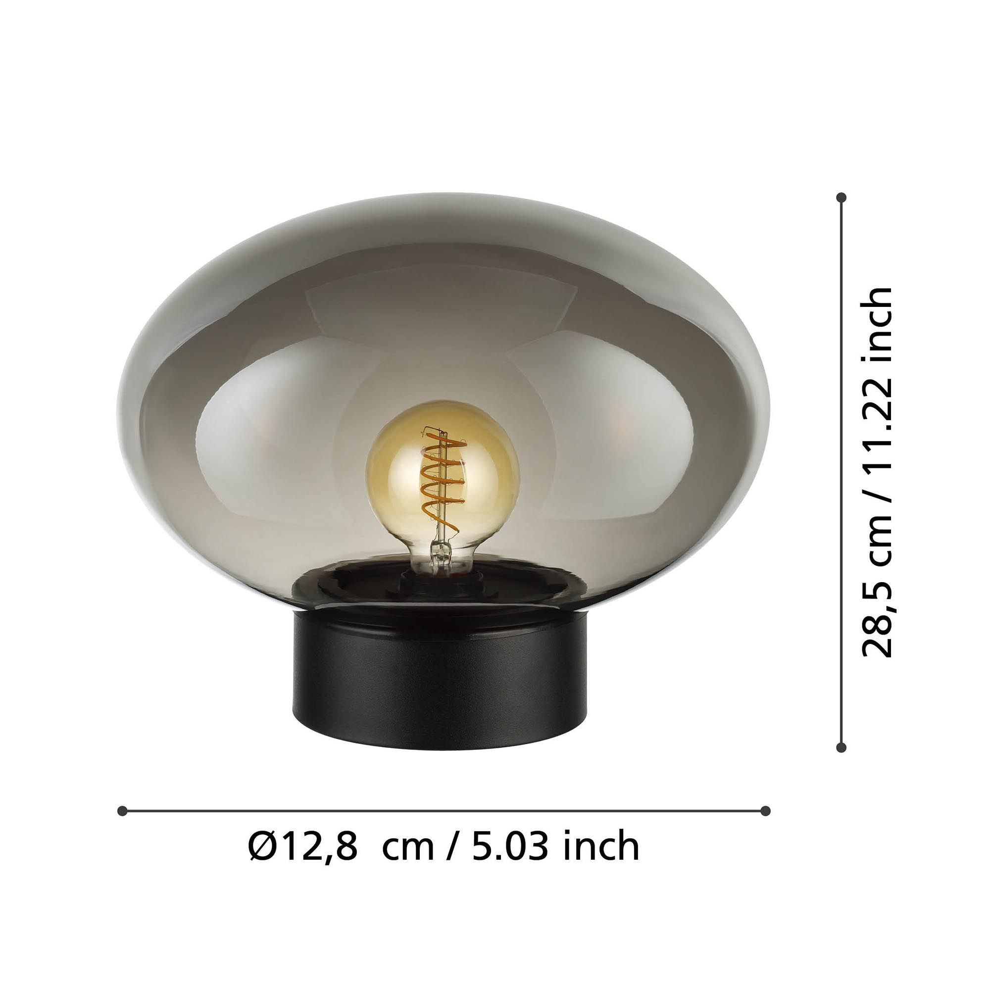 Lampe MADONNINA noir/verre fumé H27cm