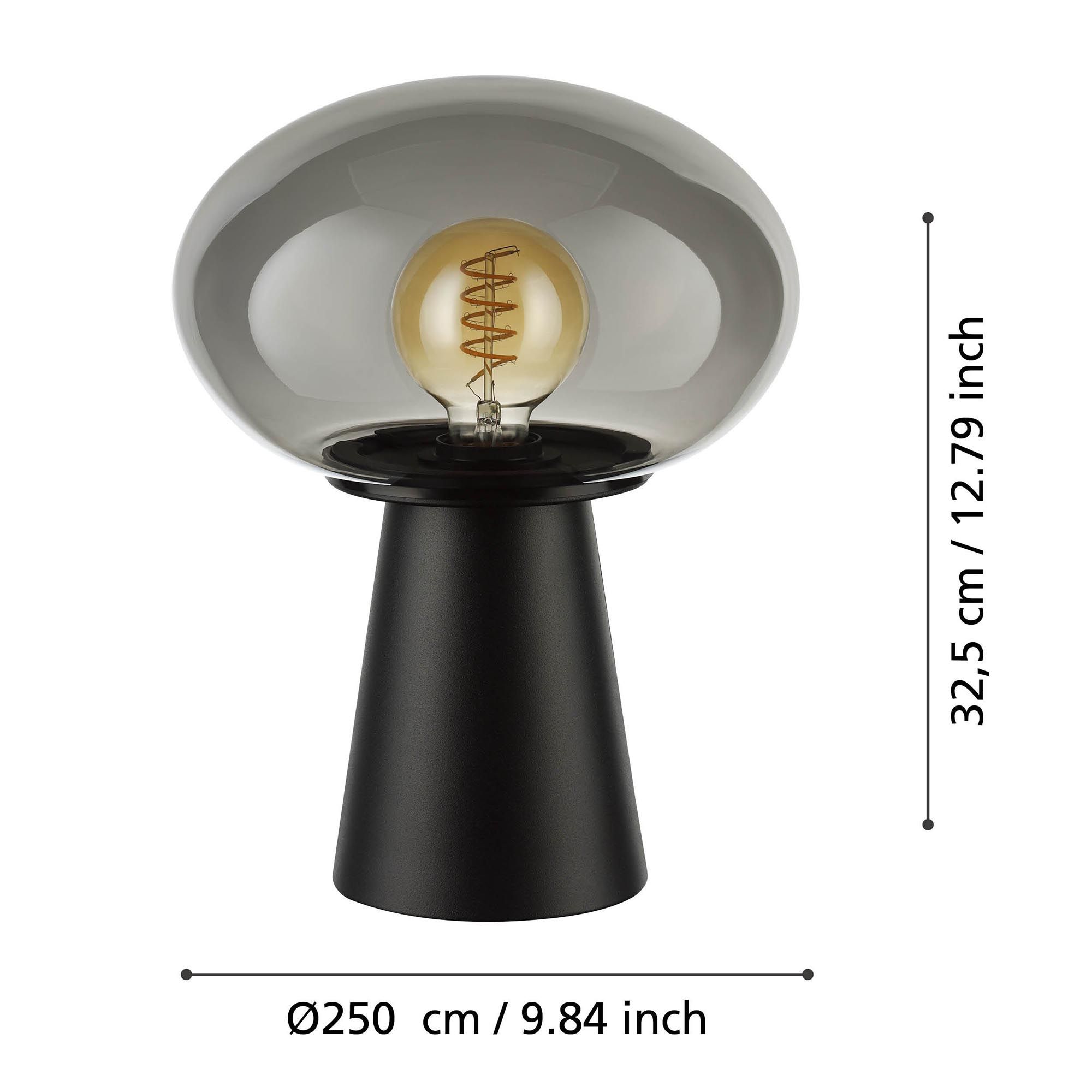 Lampe MADONNINA noir/verre fumé H32,5cm