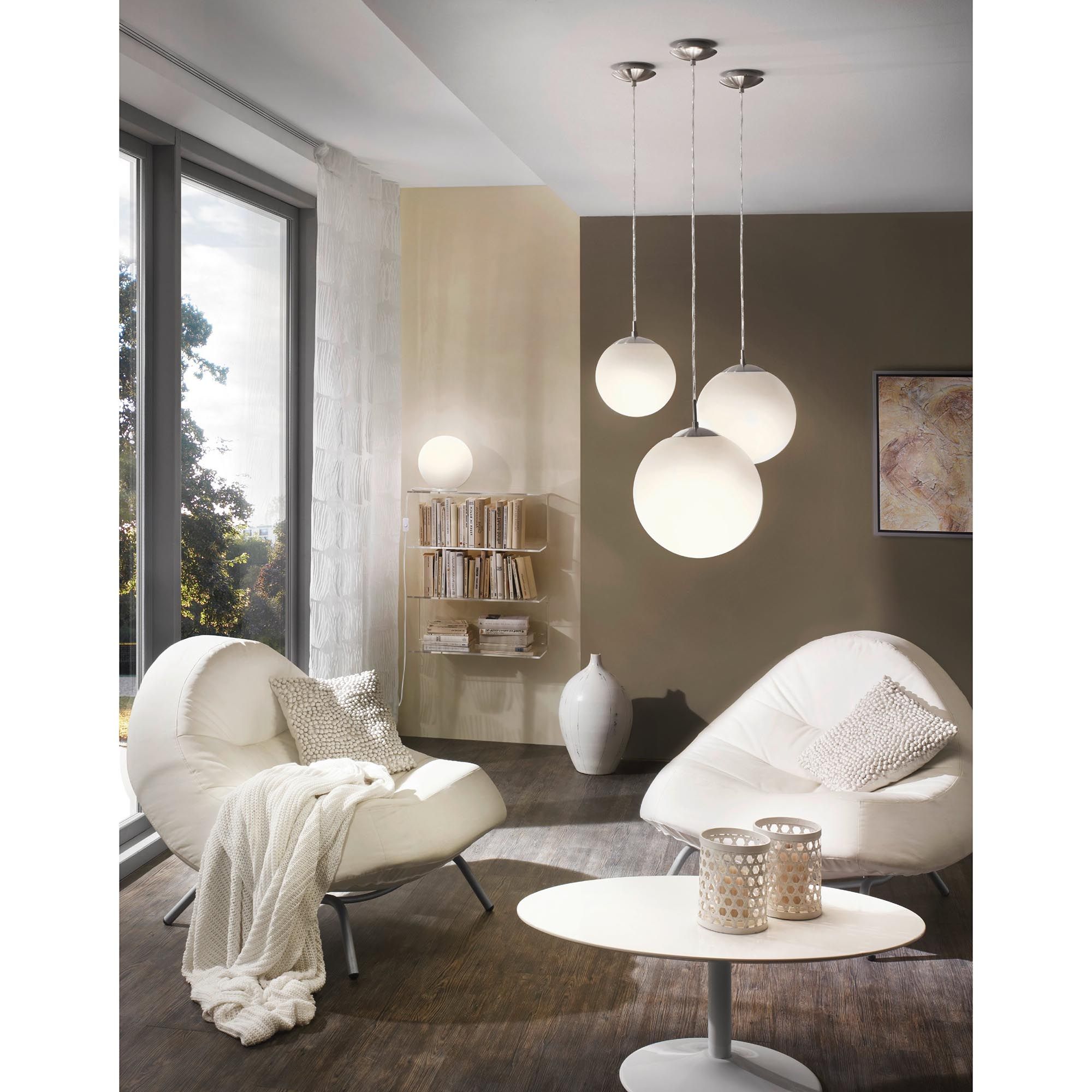 Suspension RONDO verre opalin Ø25cm
