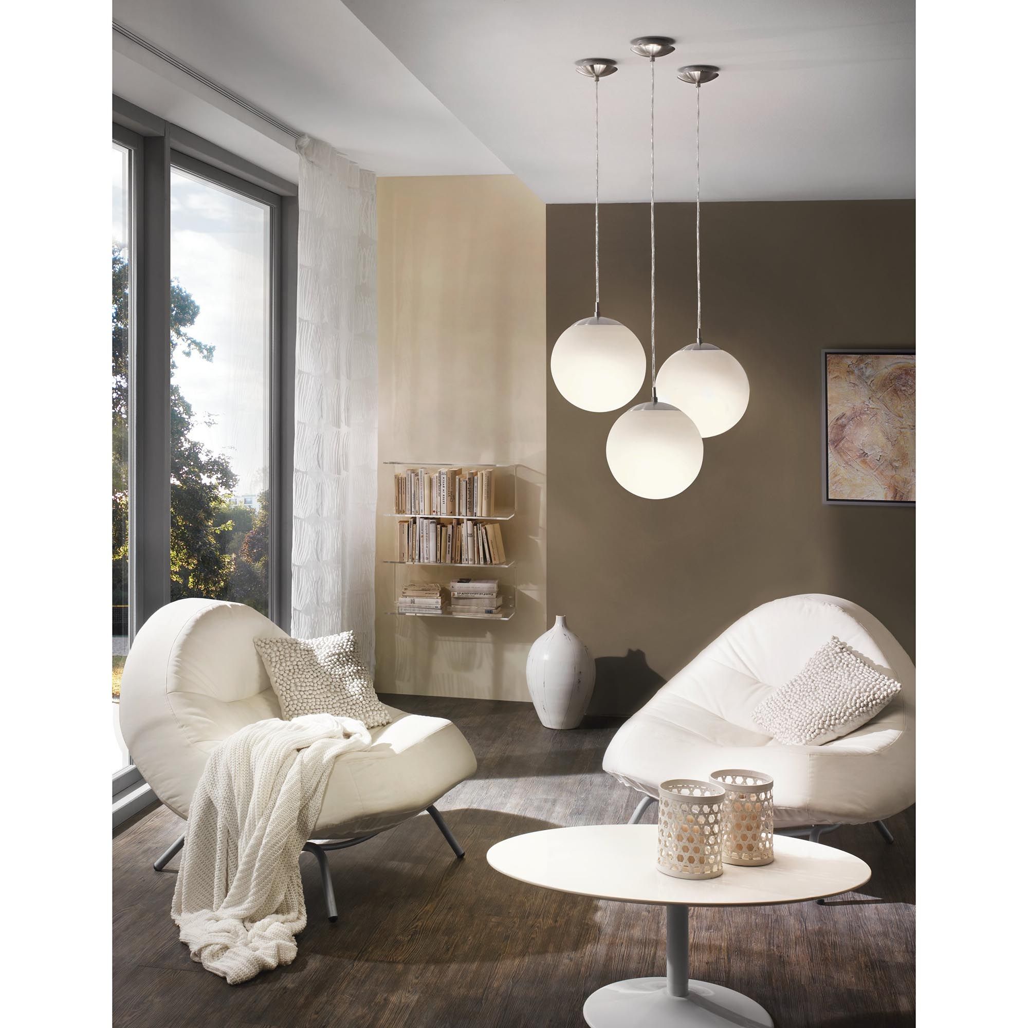 Suspension RONDO verre opalin Ø30cm
