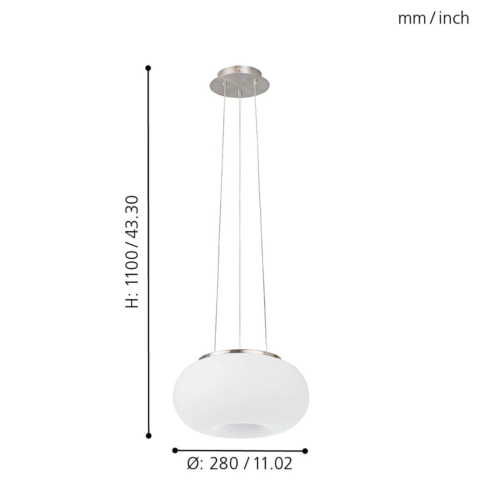 Suspension OPTICA verre opalin Ø28cm