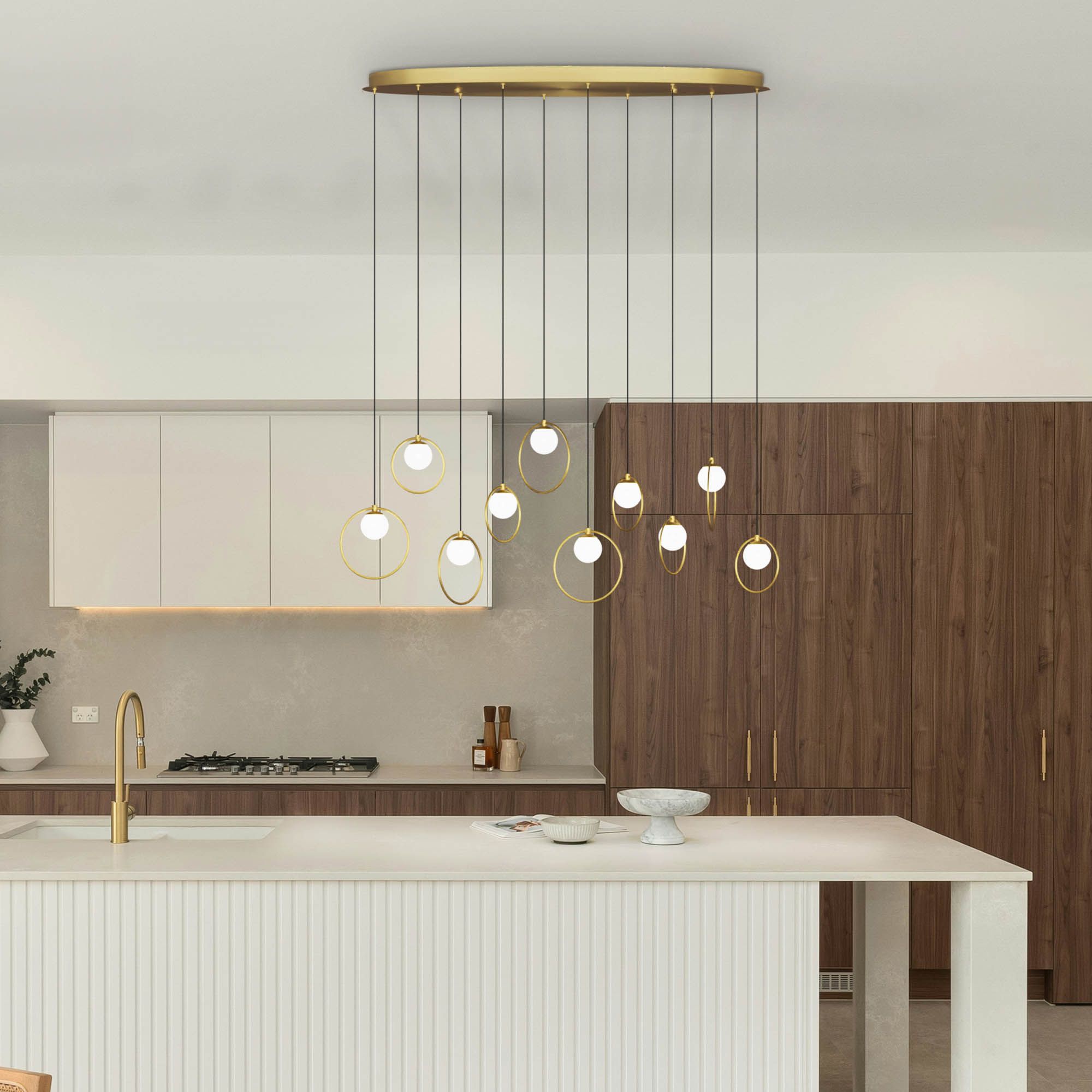 Suspension LED PORTOCOLM laiton H150cm