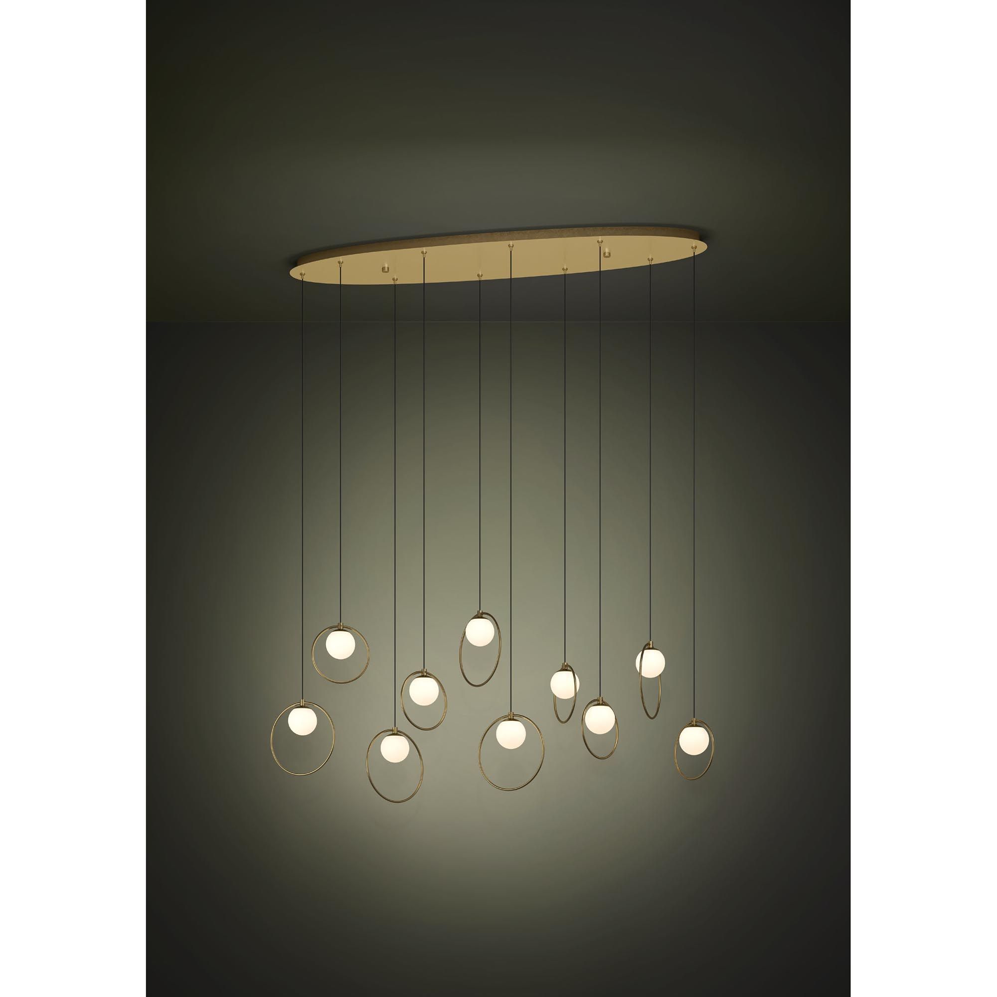 Suspension LED PORTOCOLM laiton H150cm