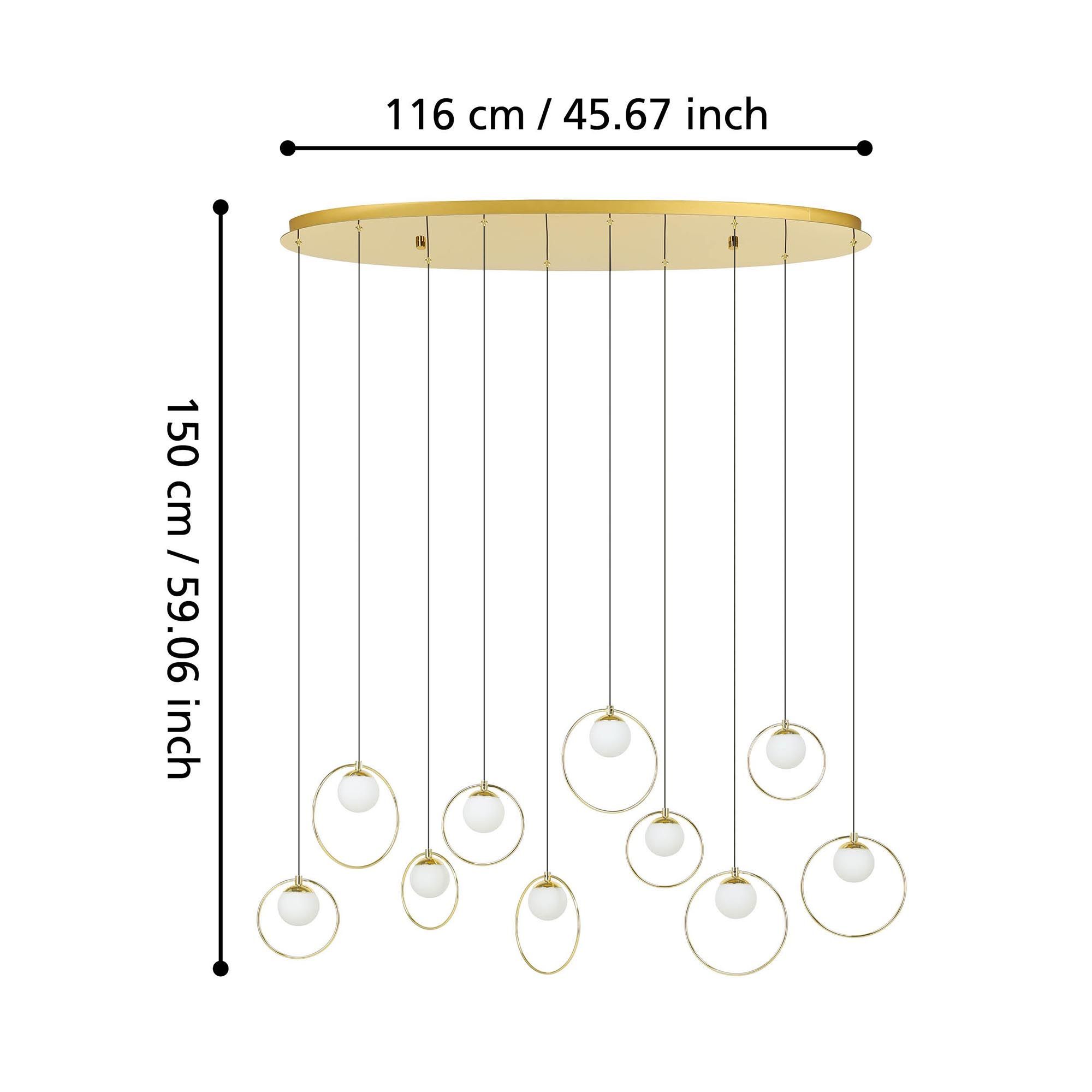Suspension LED PORTOCOLM laiton H150cm