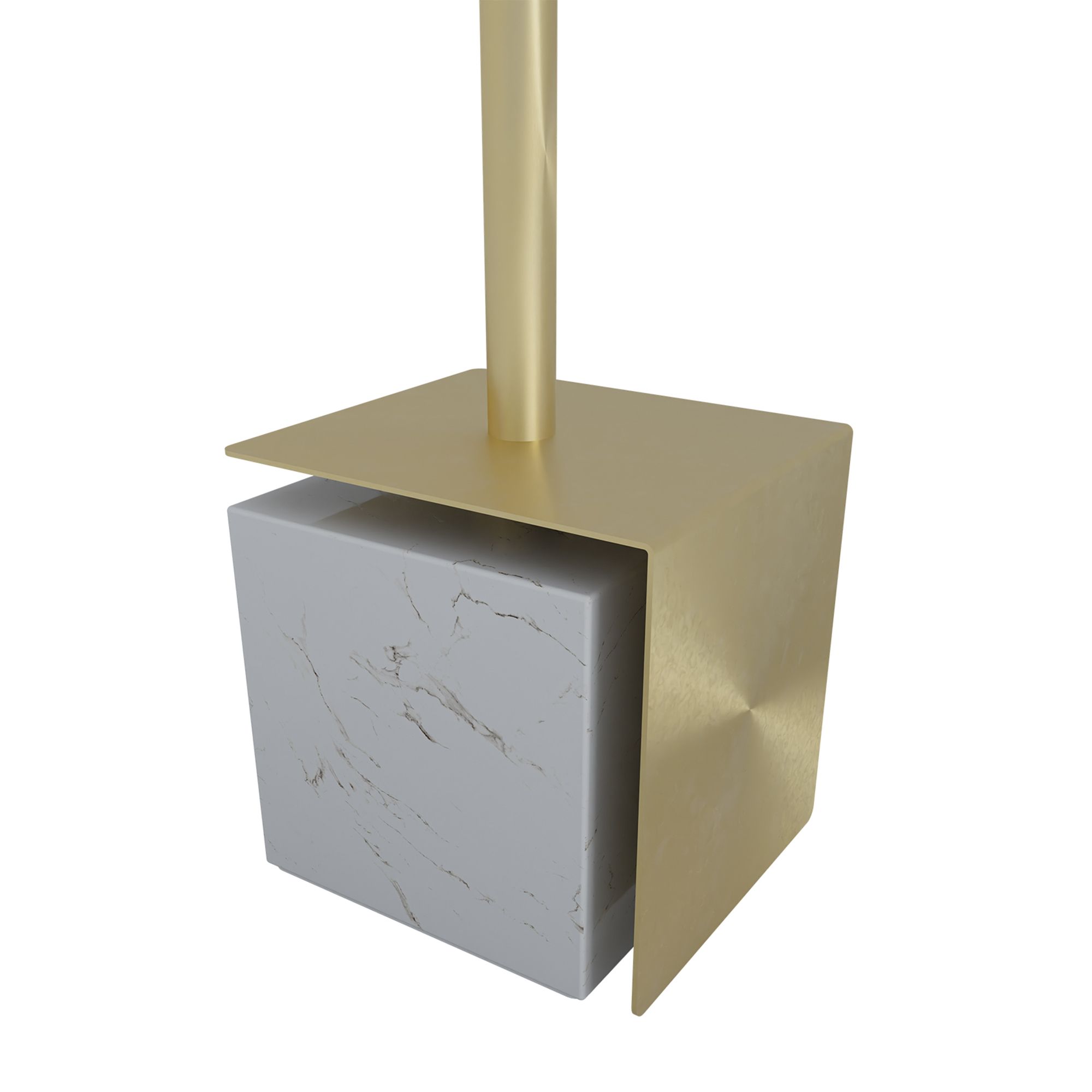 Lampe CARMITA marbre blanc/laiton H26cm