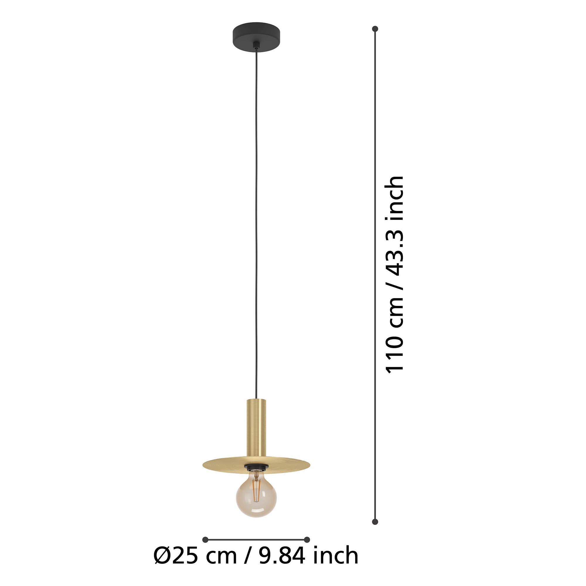 Suspension ESCANDELL métal/doré Ø25cm