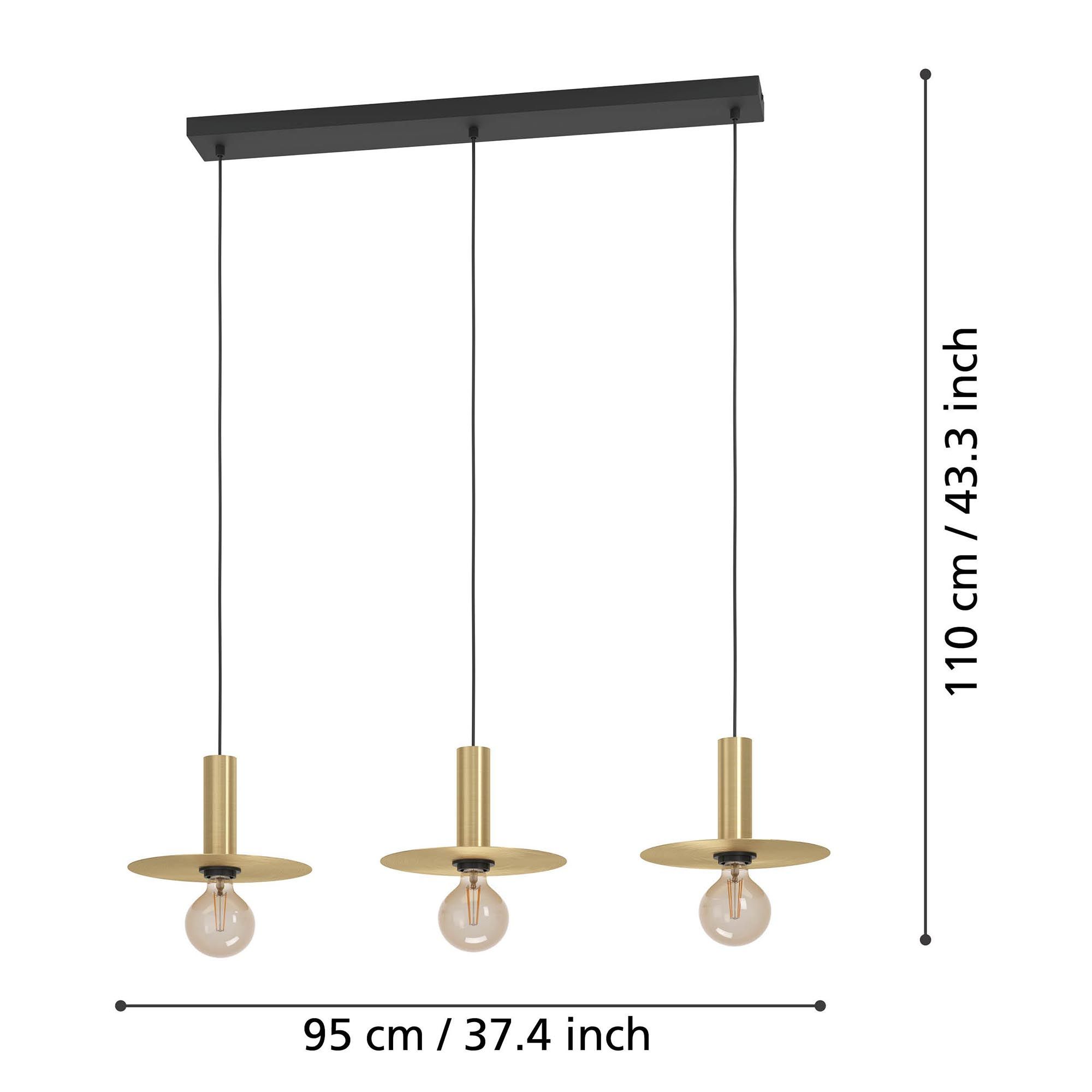 Suspension ESCANDELL métal/doré L95cm