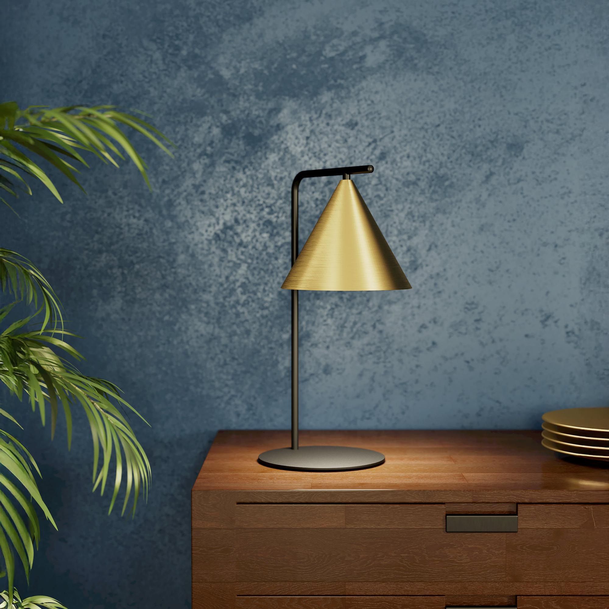 Lampe de table ESCANDELL noir/doré H50cm
