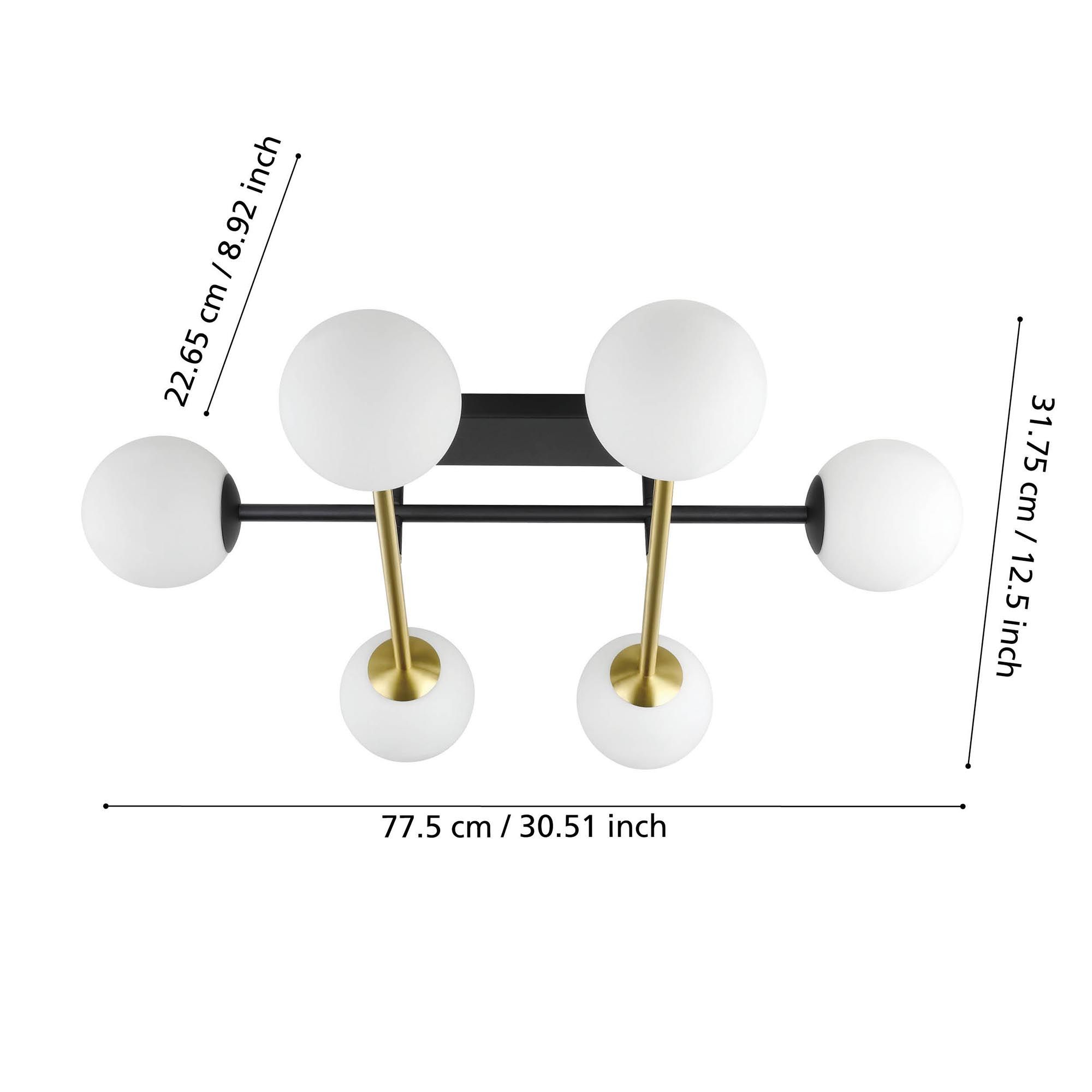 Plafonnier PAZ noir L77,5cm