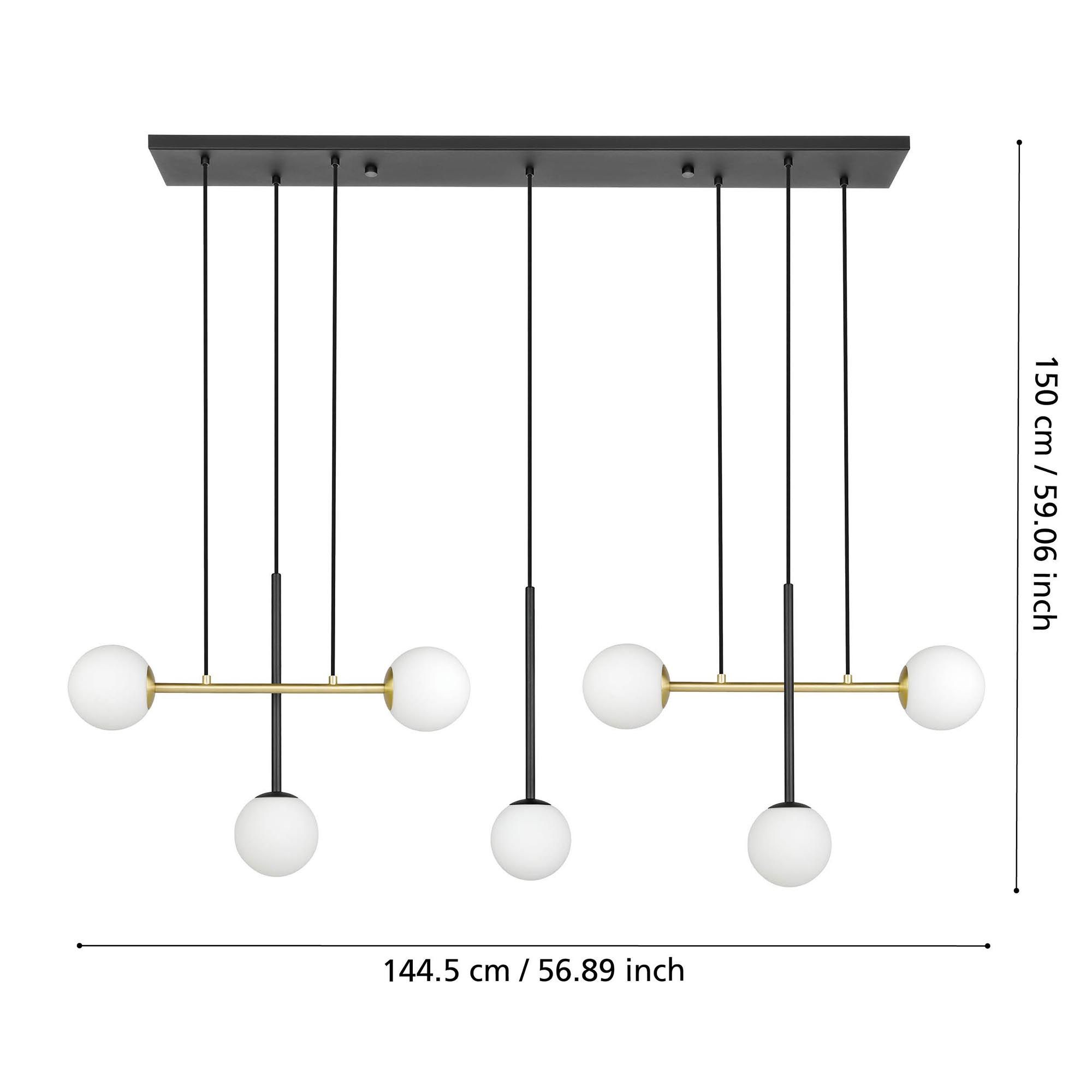 Suspension PAZ noir L144,5cm