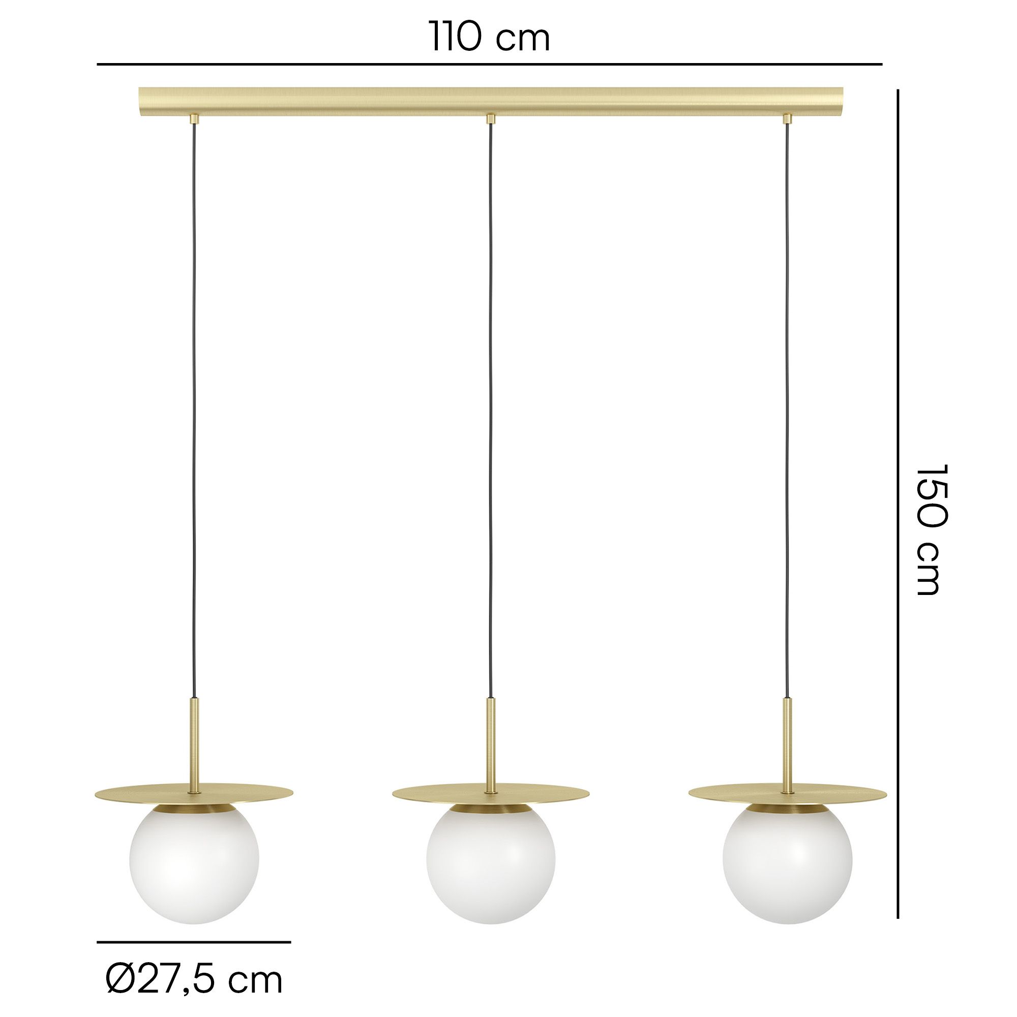 Suspension ARENALES doré L110cm