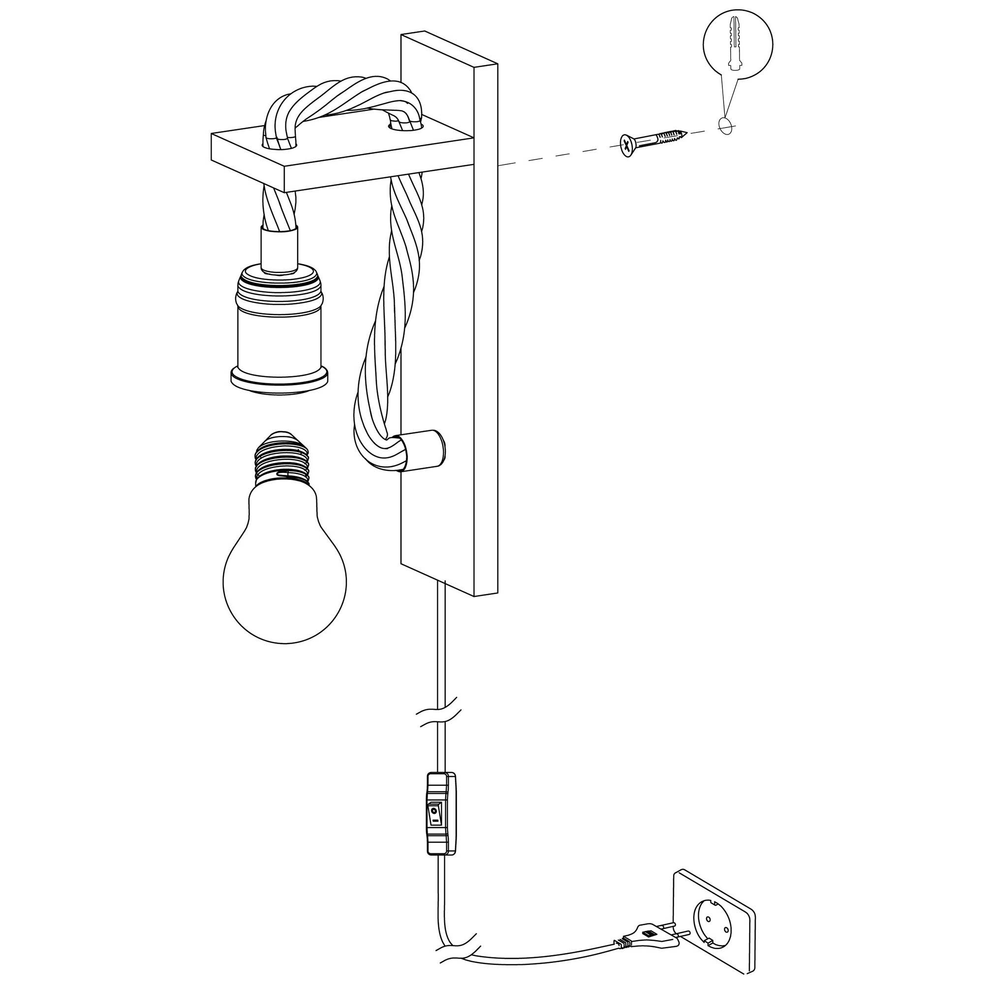 Applique RAMPSIDE bois H30cm
