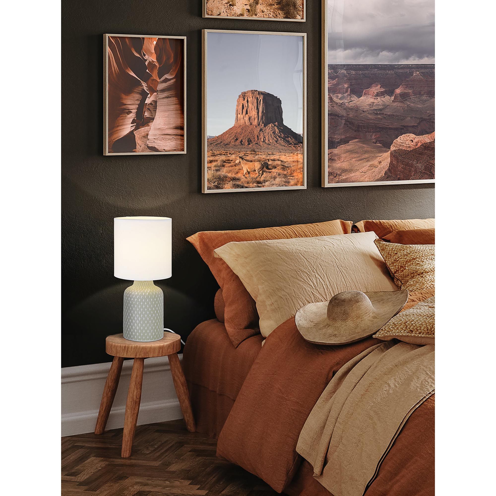 Lampe BELLARIVA gris/blanc H32cm