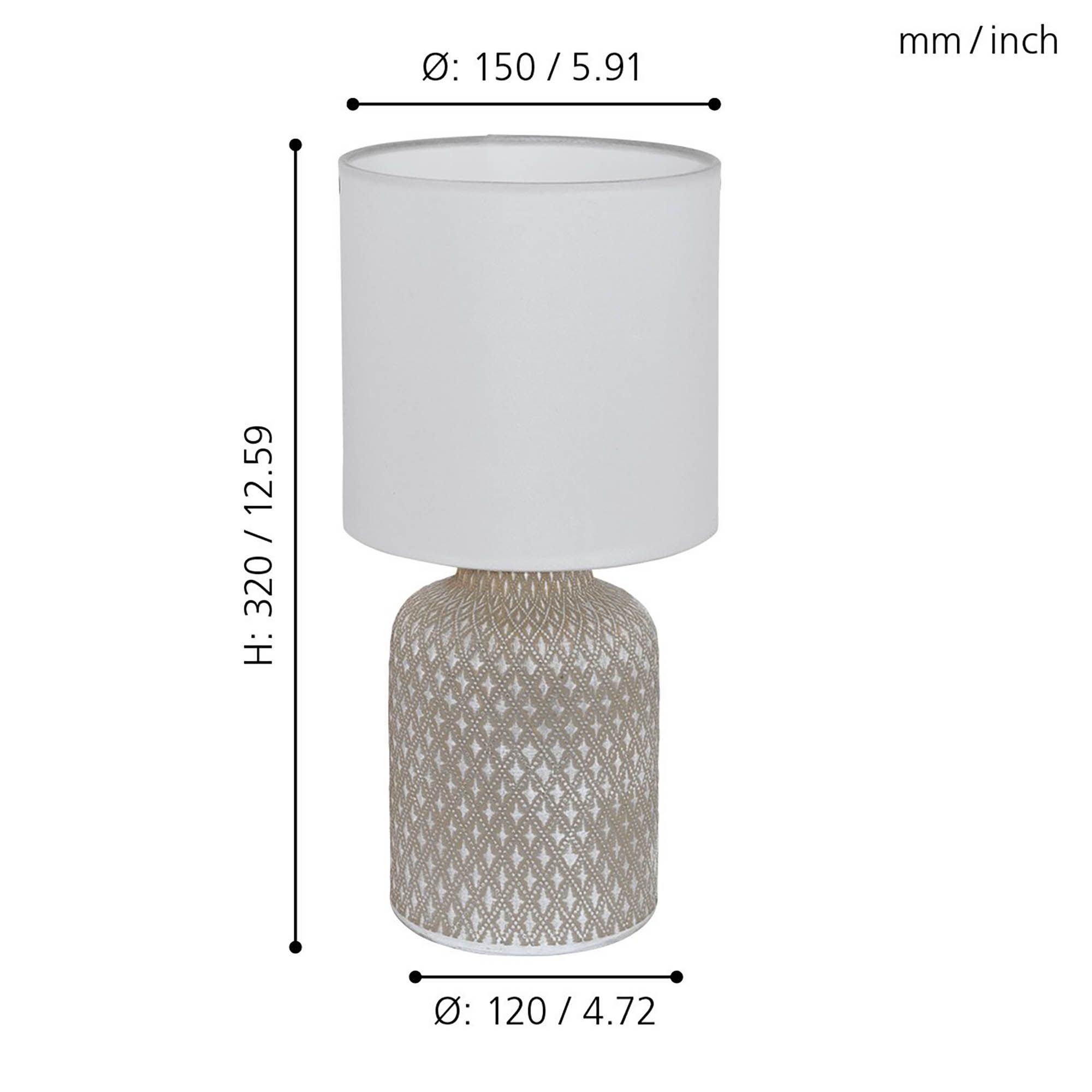 Lampe BELLARIVA gris/blanc H32cm