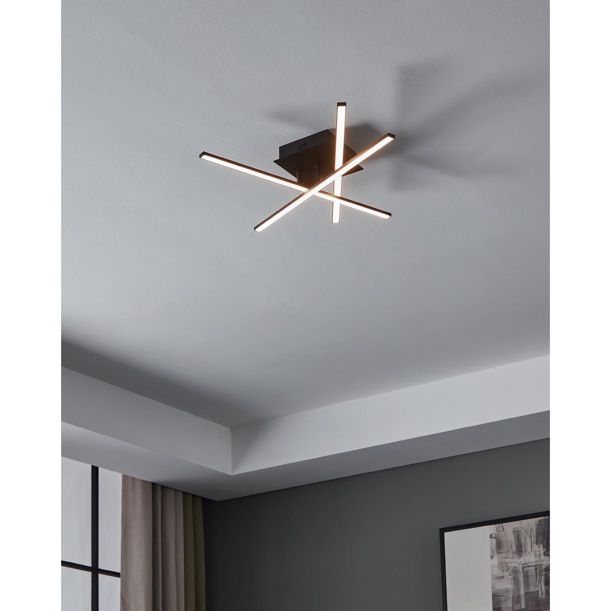 Plafonnier LED LASANA 3 noir Ø50cm