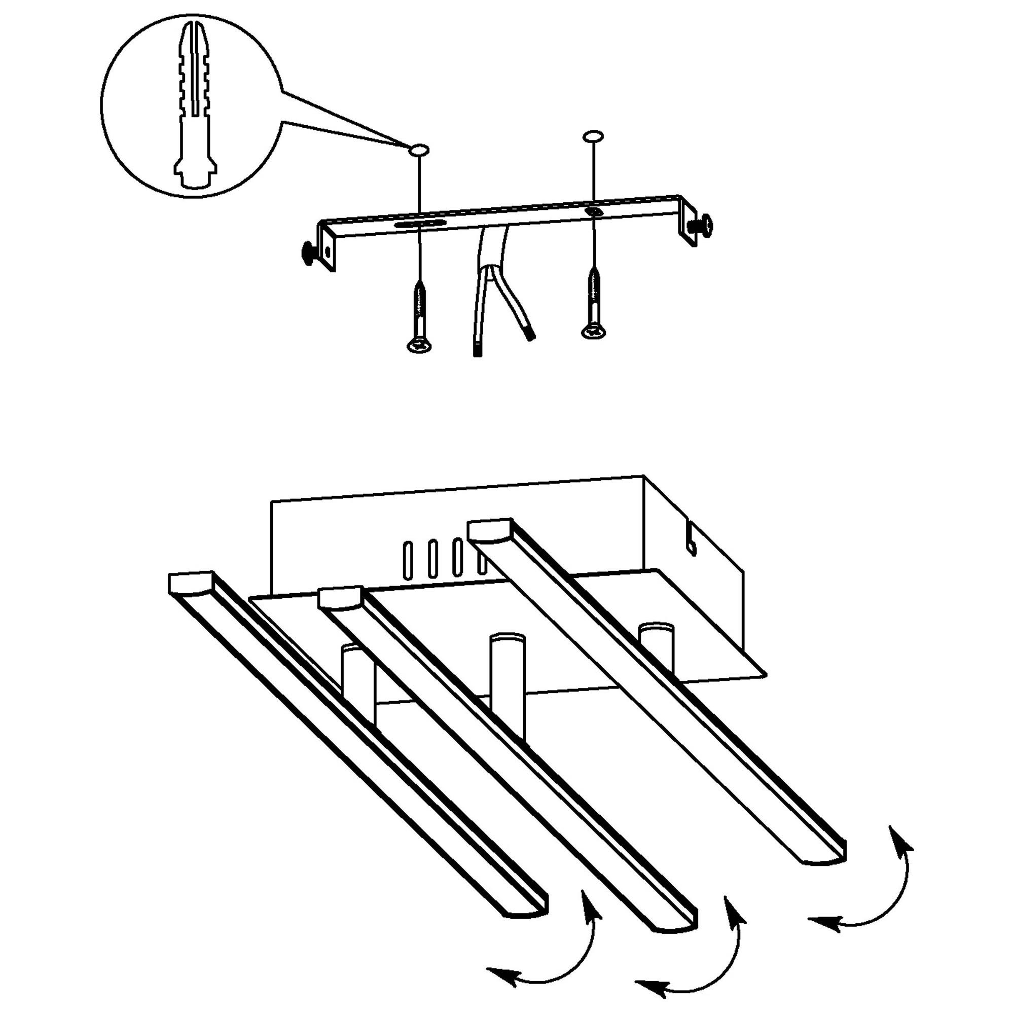 Plafonnier LED LASANA 3 noir Ø50cm