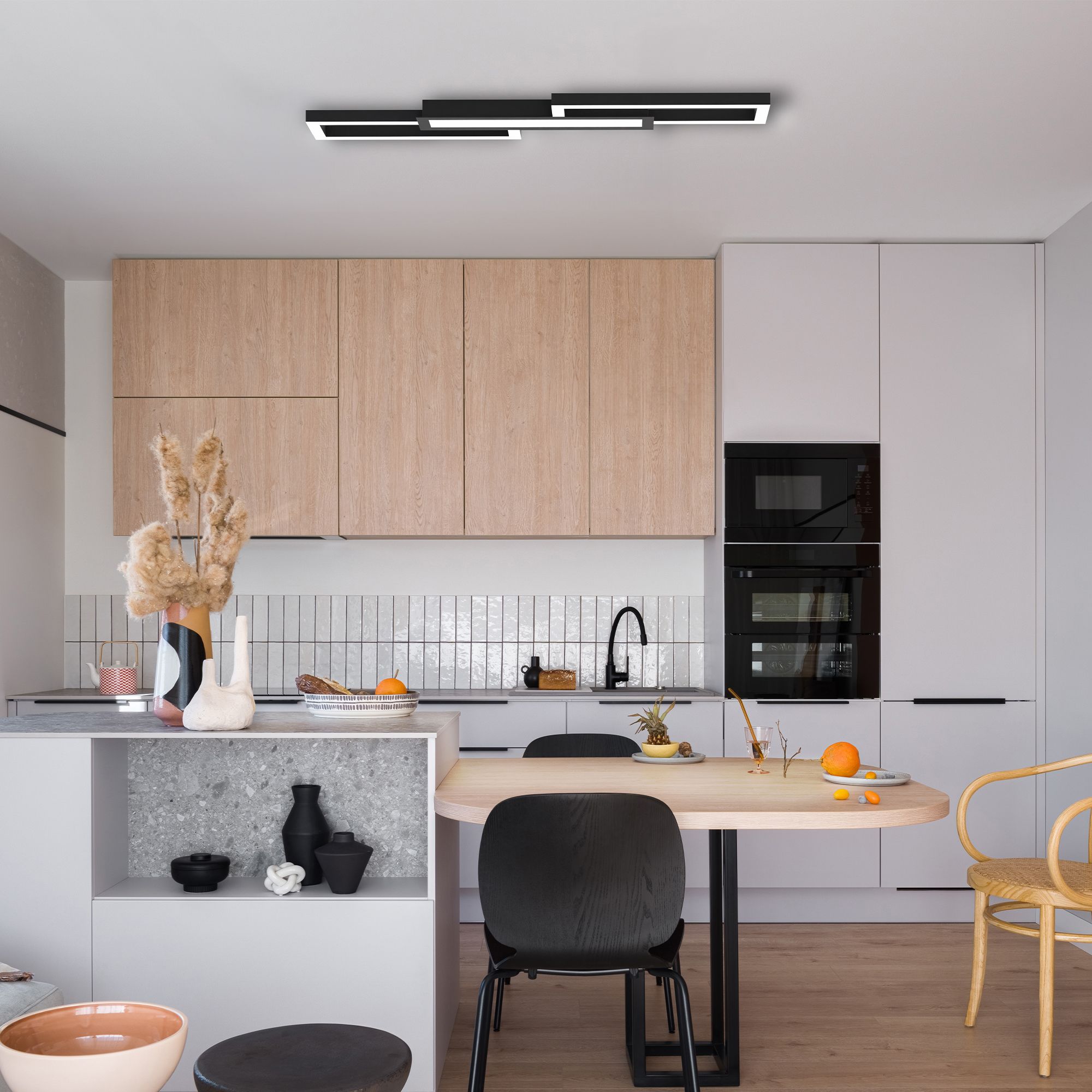 Plafonnier LED dimmable MONIROTE noir L78cm