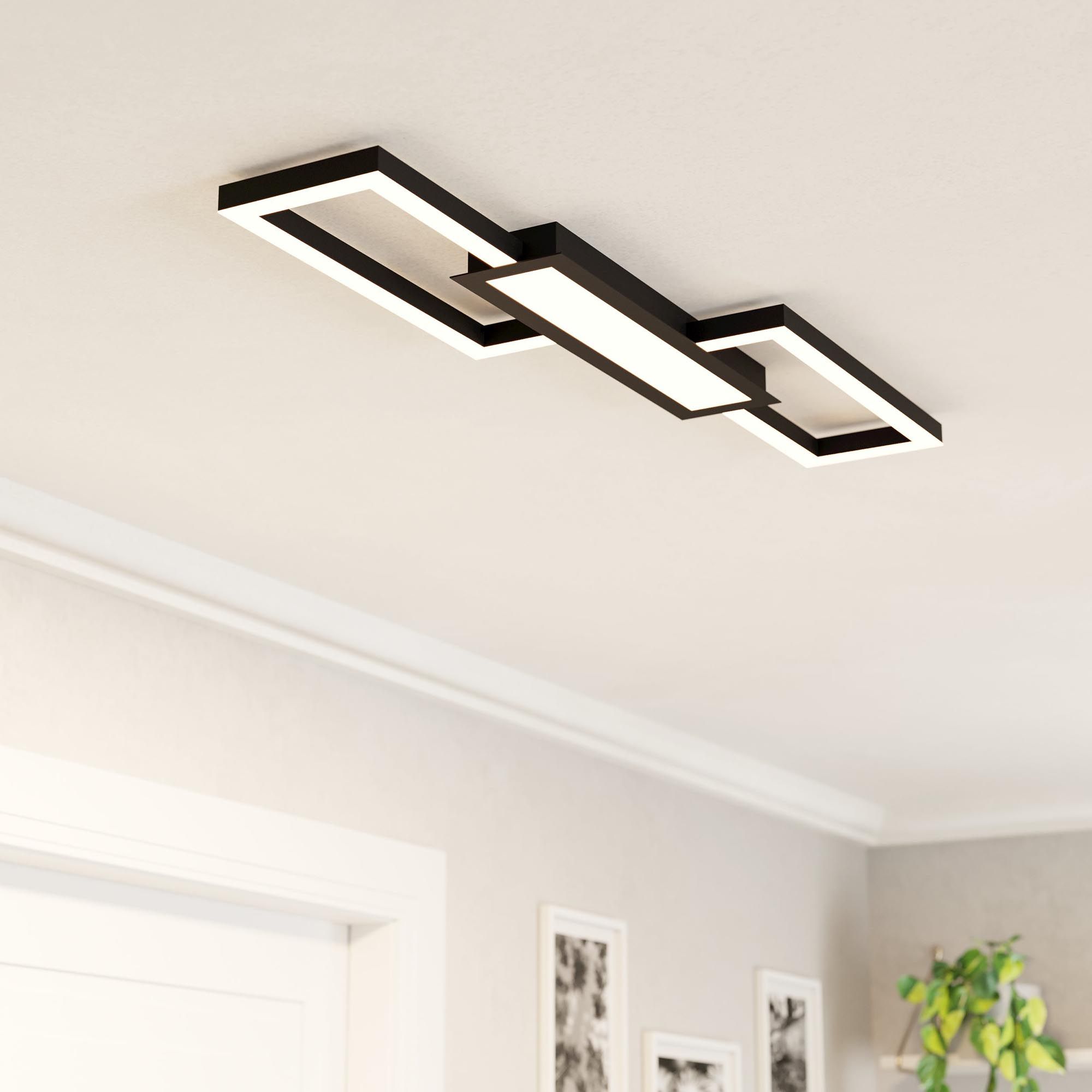 Plafonnier LED dimmable MONIROTE noir L78cm