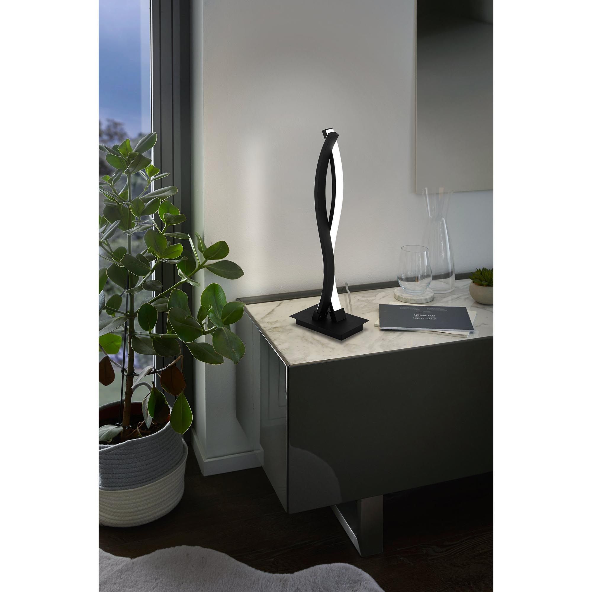 Lampe de table LED LASANA 3 noir H46cm