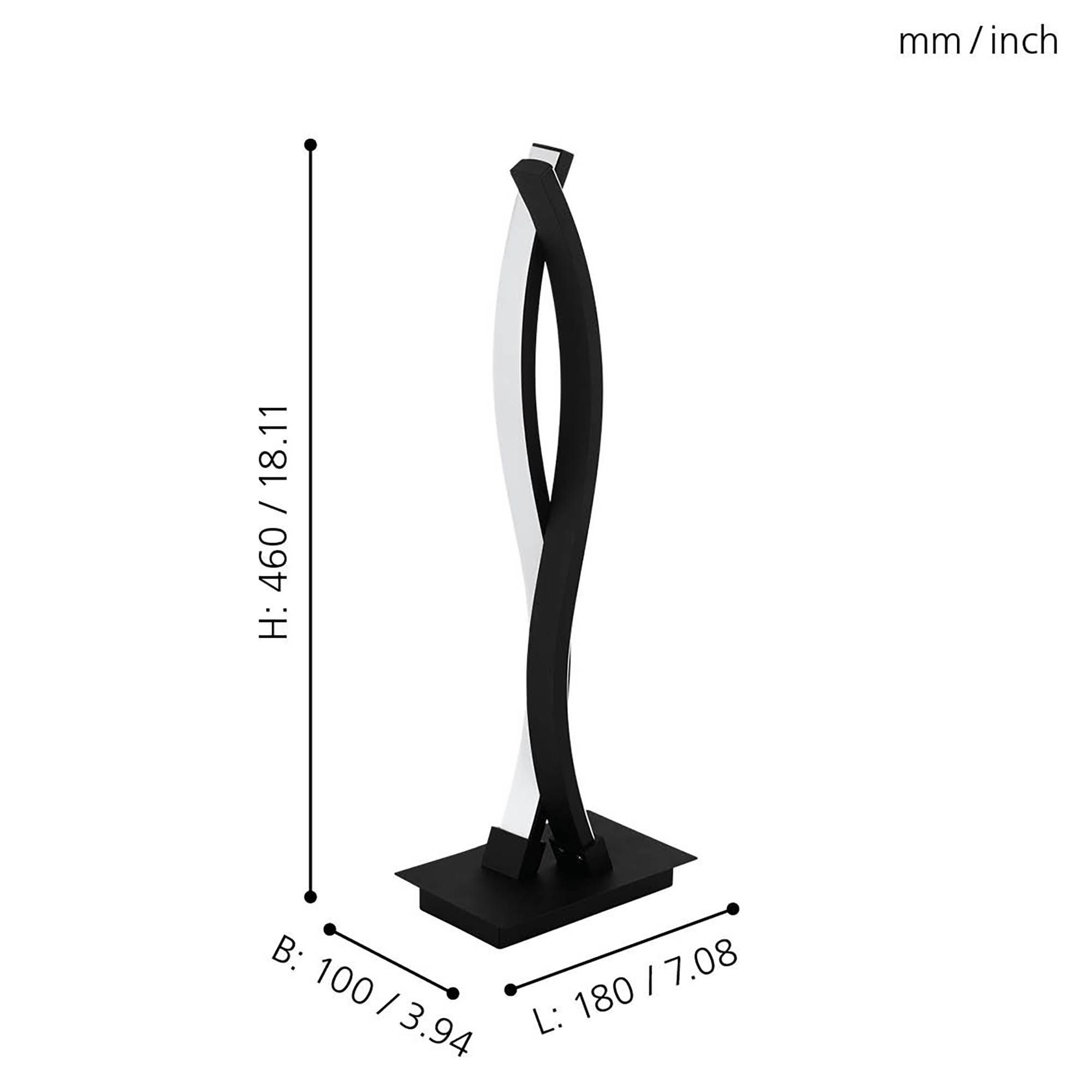 Lampe LED noir LASANA 3 noir H46cm
