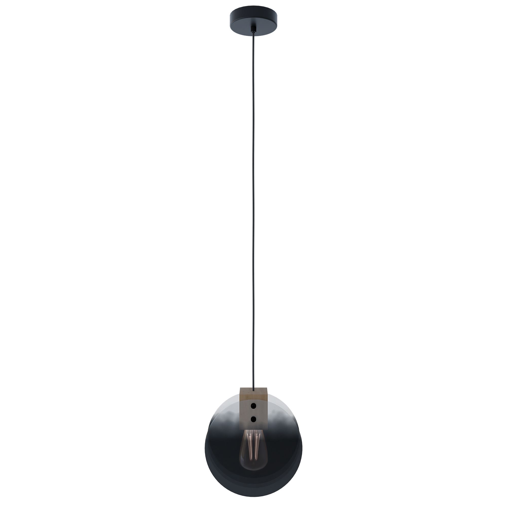 Suspension MILLENA verre fumé Ø22cm