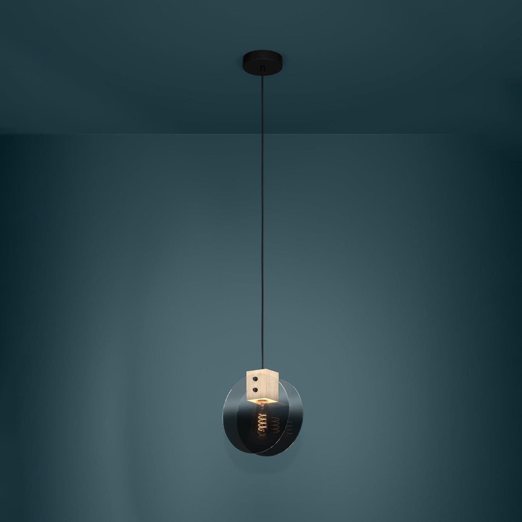 Suspension MILLENA verre fumé Ø22cm