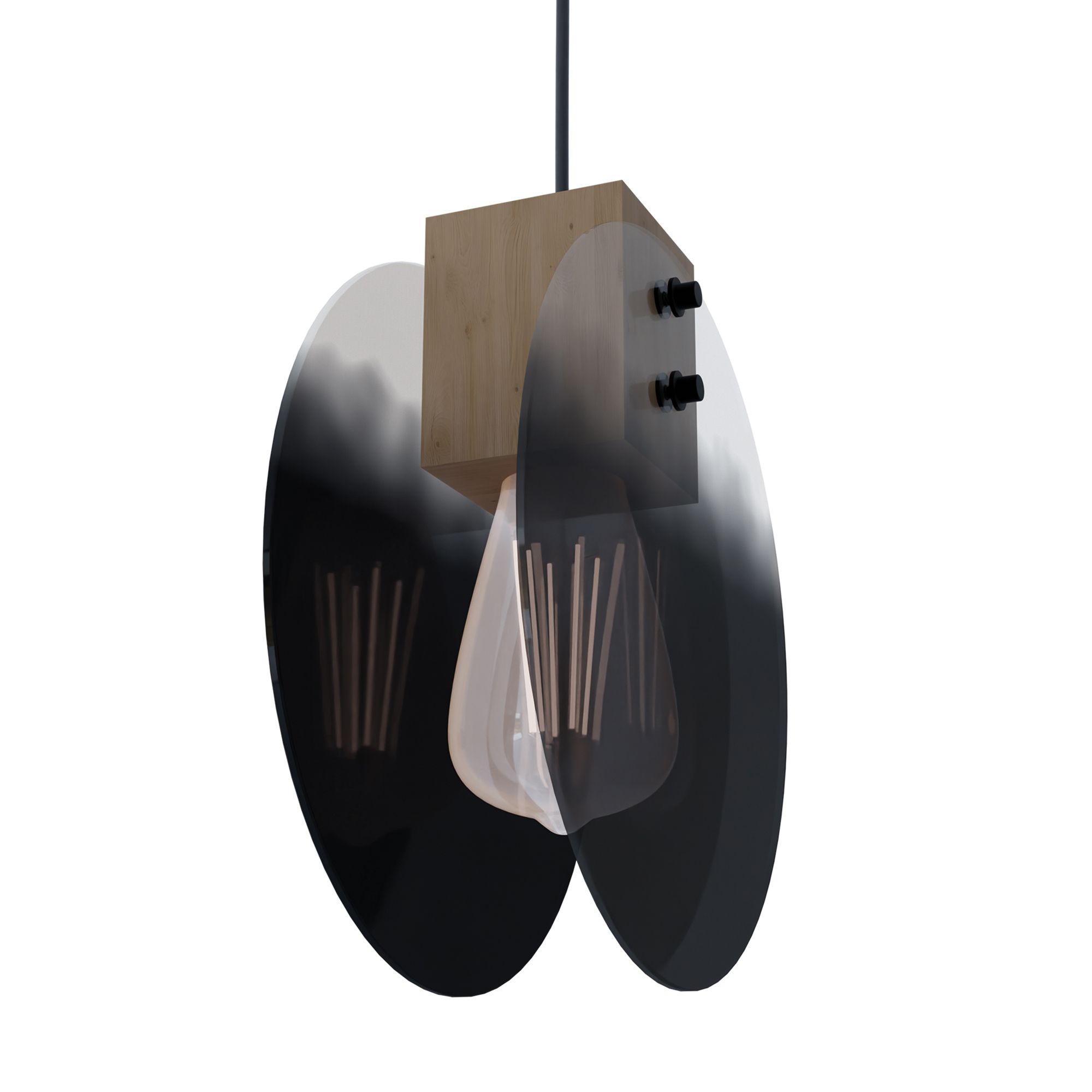 Suspension MILLENA verre fumé Ø22cm