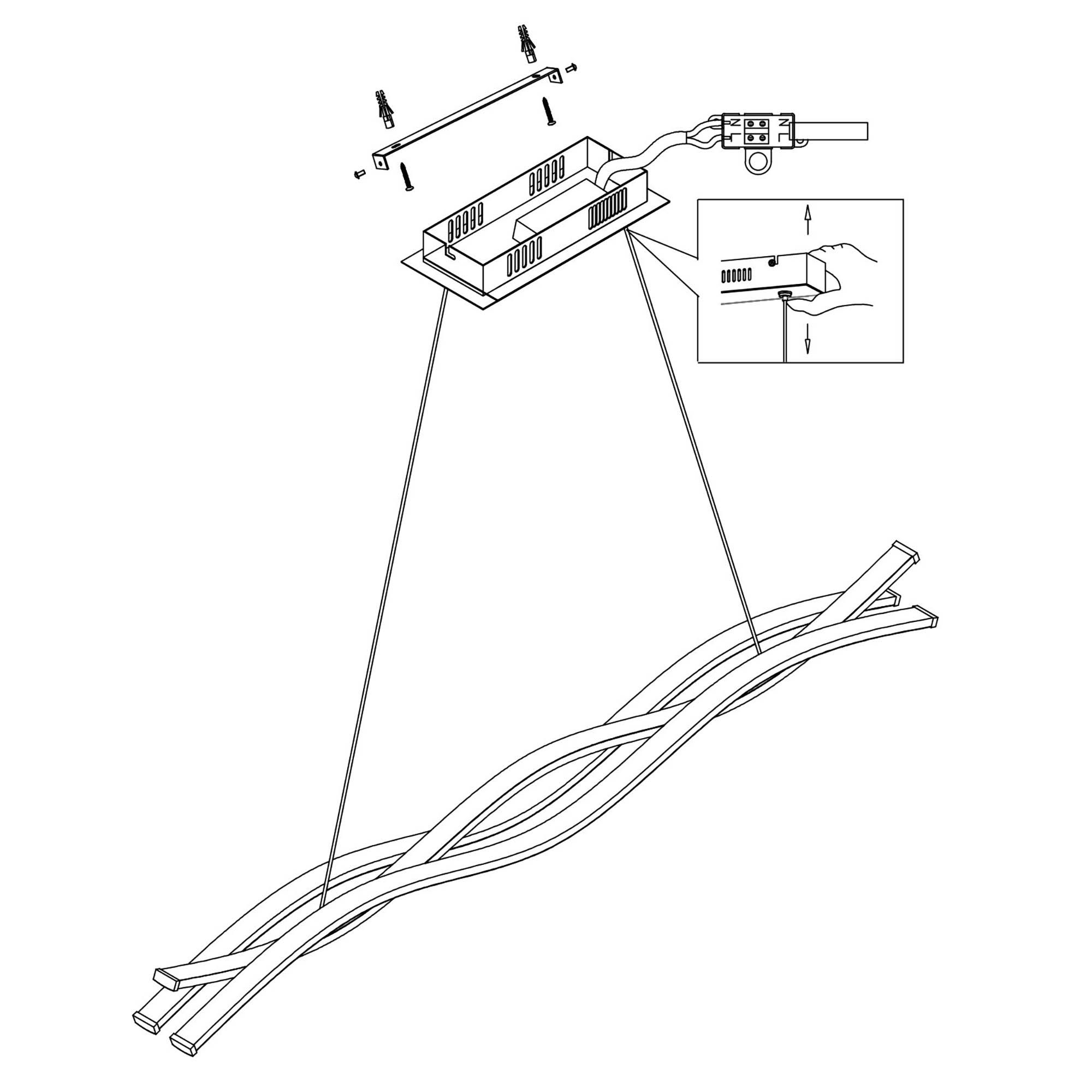 Suspension LED LASANA 2 chrome L100cm
