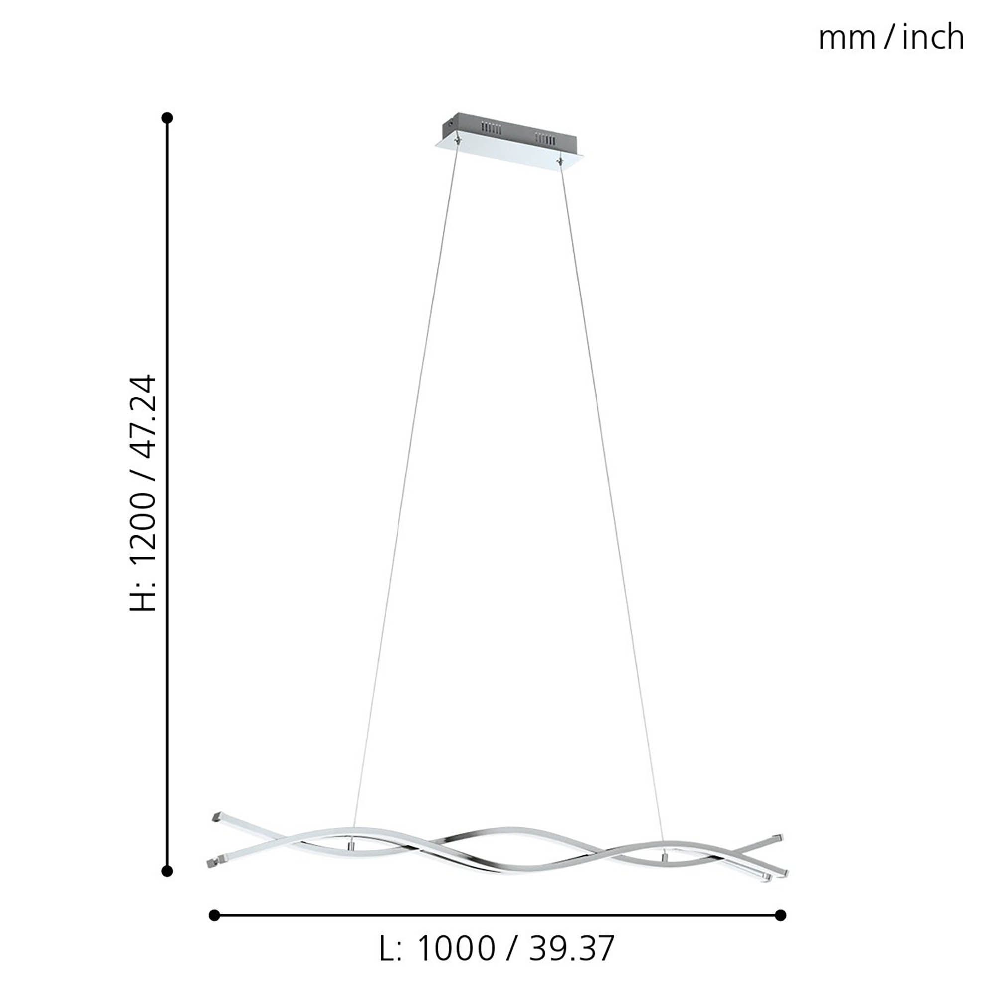 Suspension LED LASANA 2 chrome L100cm