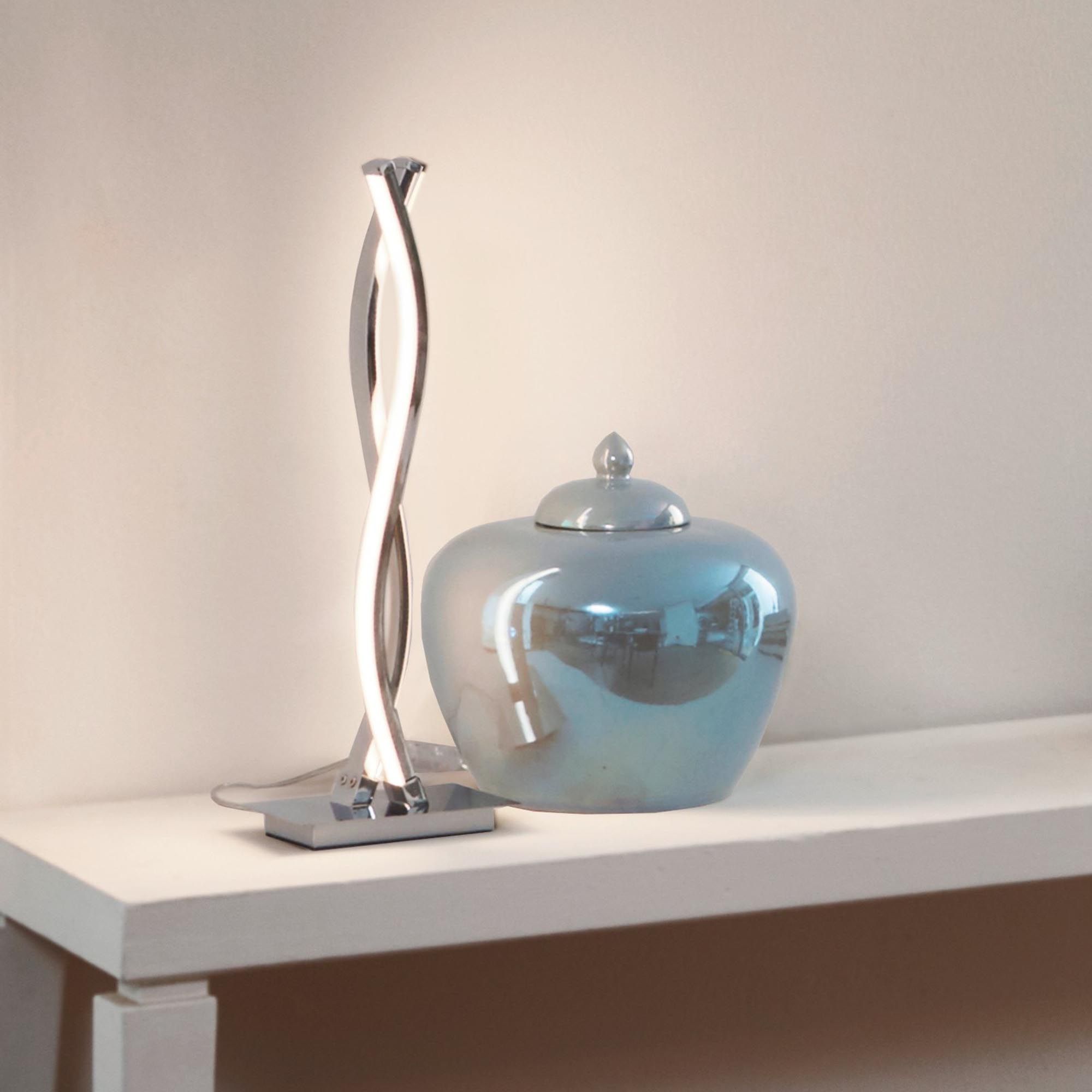 Lampe LED chrome LASANA 2 argenté H46cm