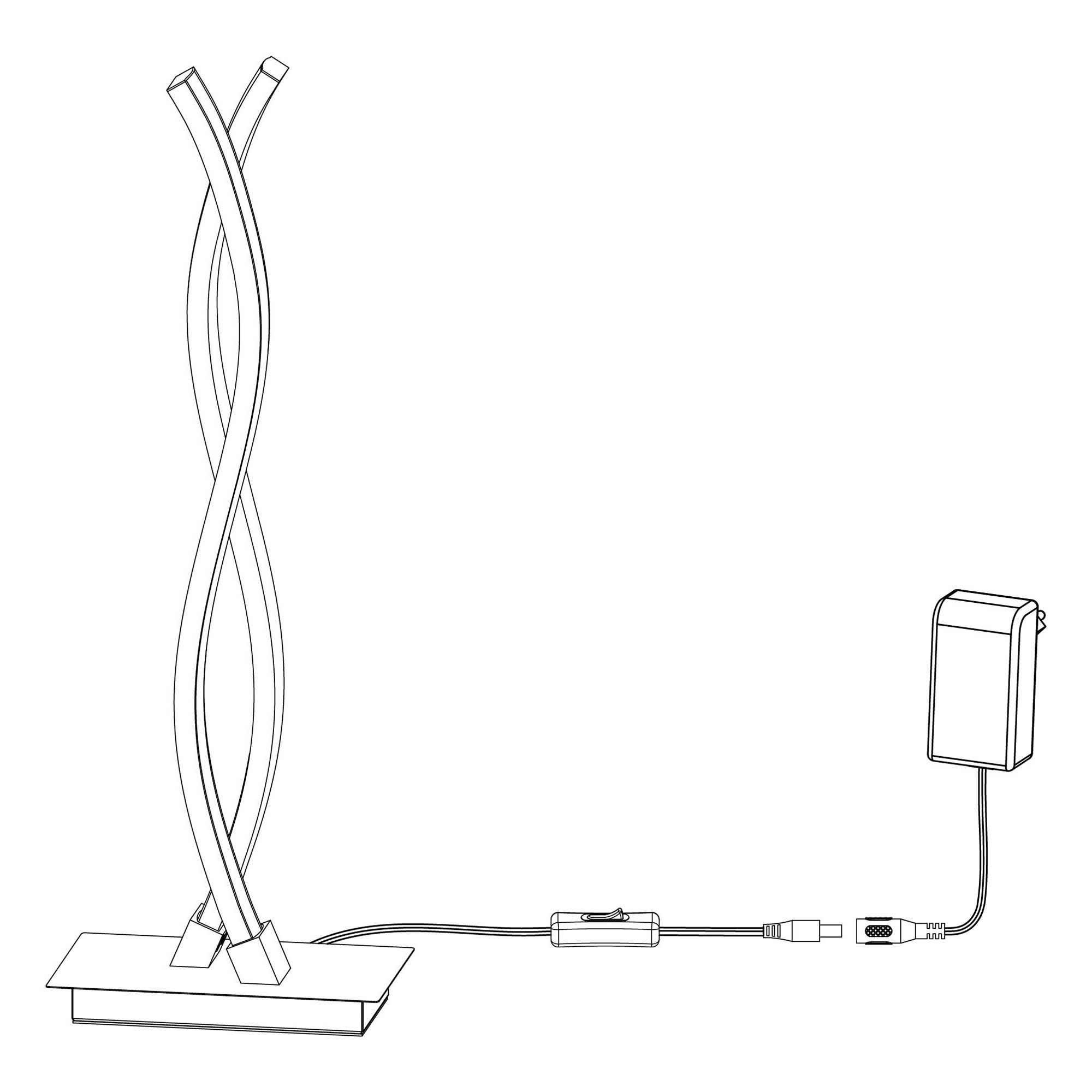 Lampe LED chrome LASANA 2 argenté H46cm