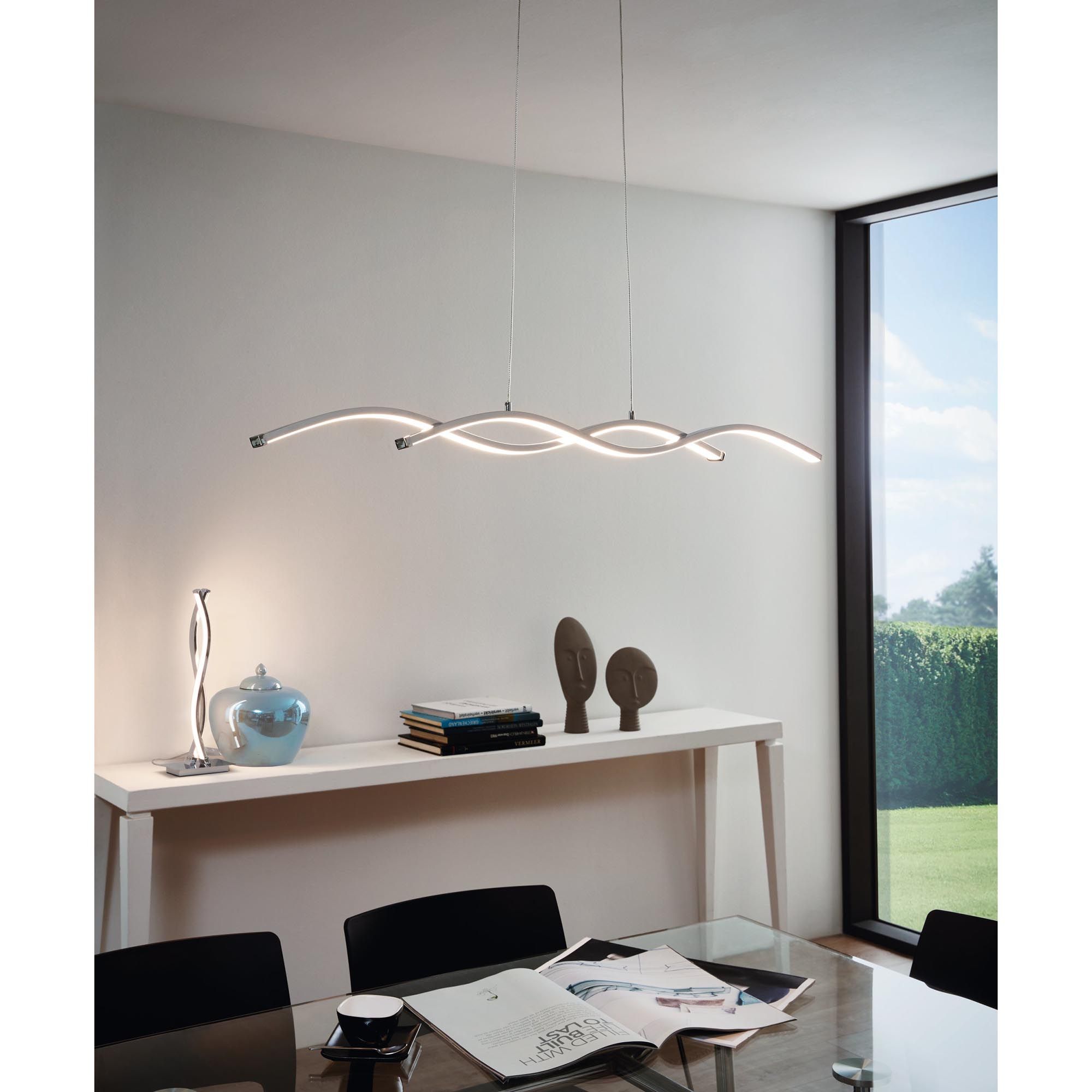 Lampe LED chrome LASANA 2 argenté H46cm